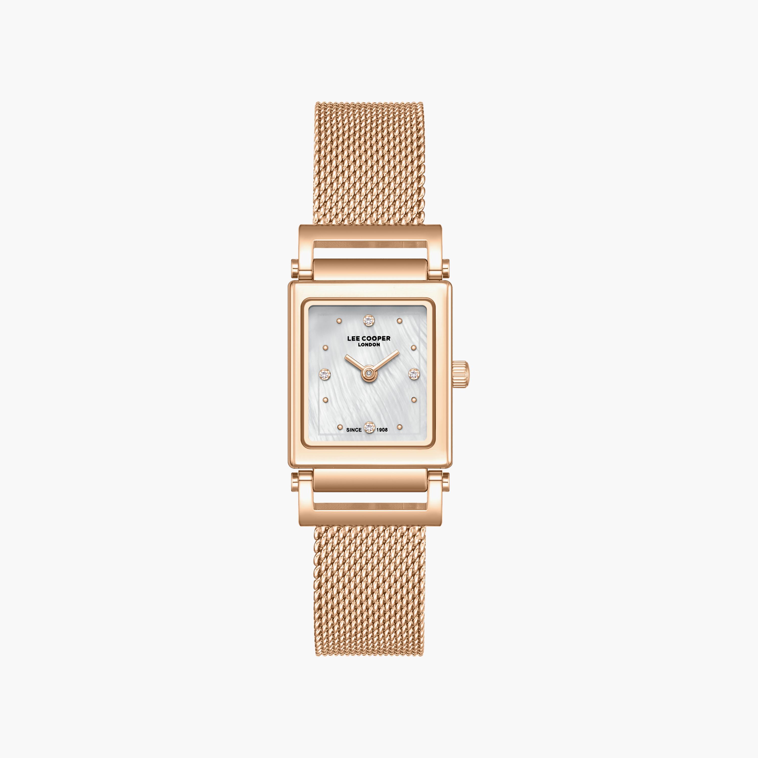 Lee Cooper Women's 30 MM Analog White Dial Mesh Strap | LC08386-420-women-watchesandjewellery-watches-image-1