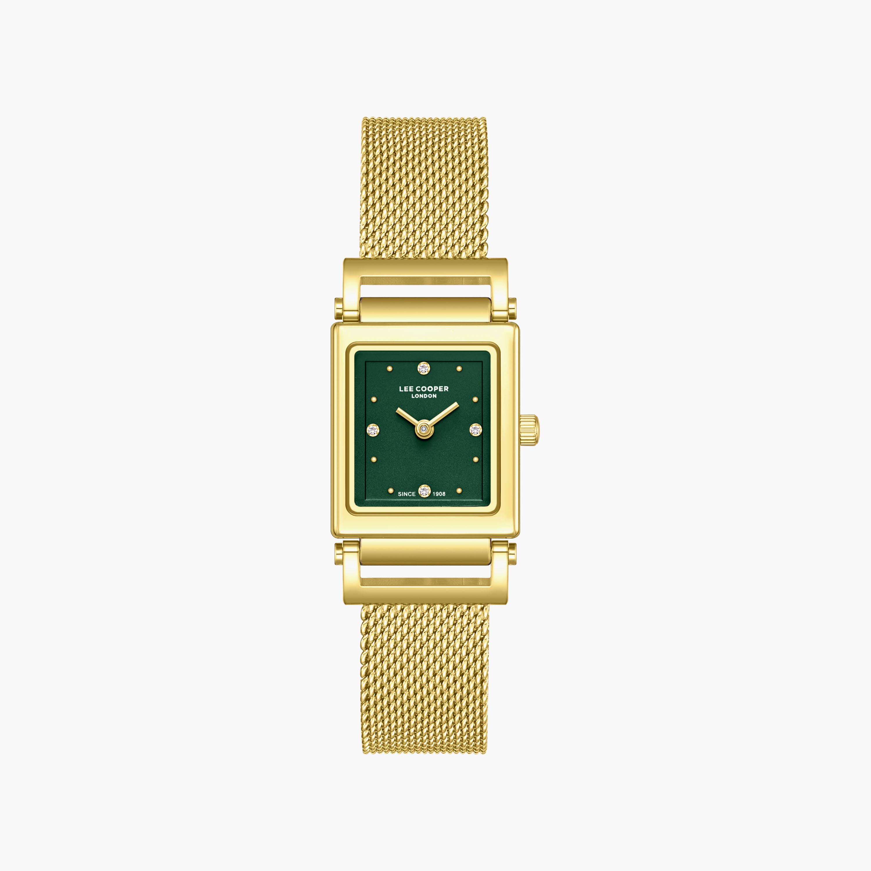 Lee Cooper Women's 30 MM Analog Green Dial Mesh Strap | LC08386-170-women-watchesandjewellery-watches-image-1