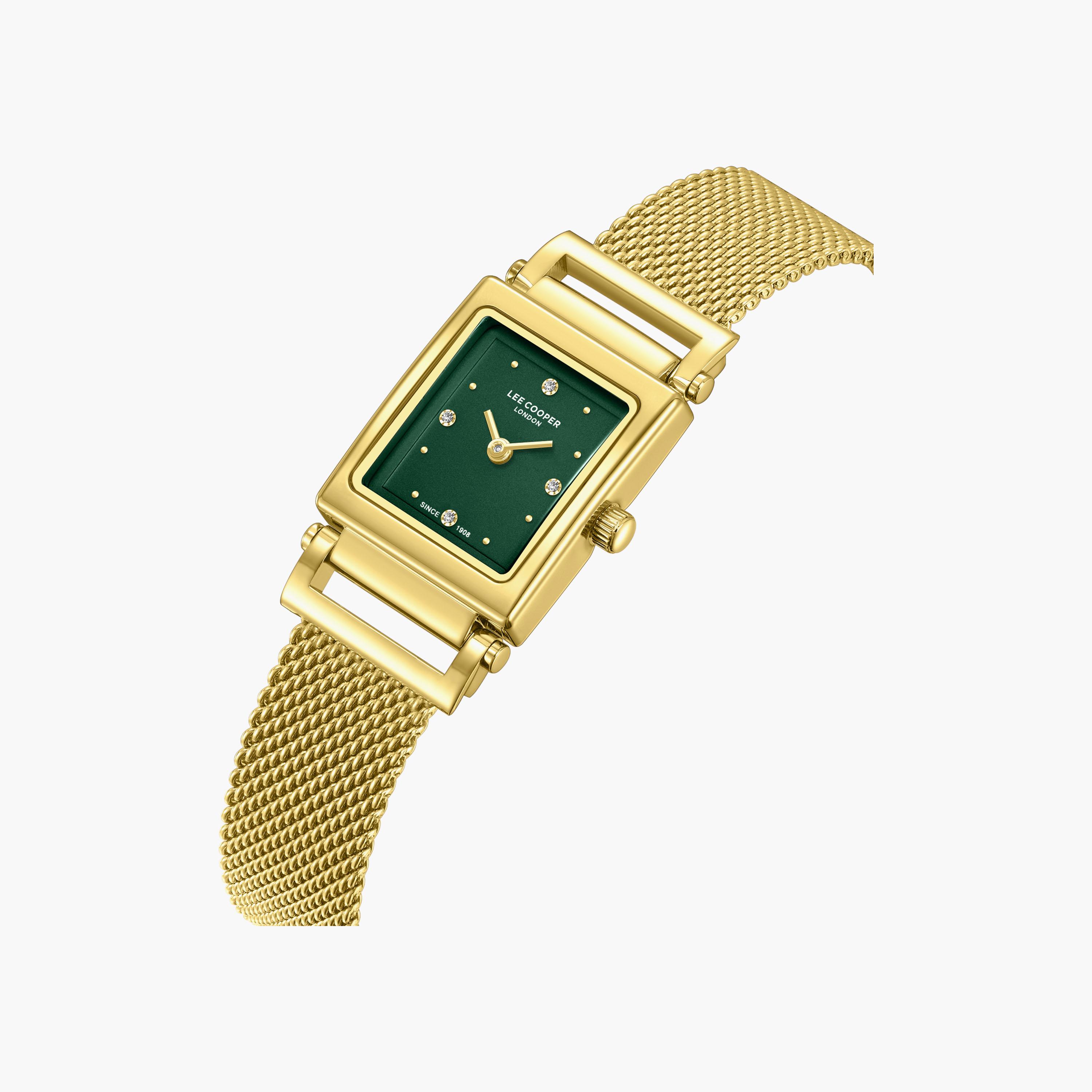 Lee Cooper Women's 30 MM Analog Green Dial Mesh Strap | LC08386-170-women-watchesandjewellery-watches-image-3