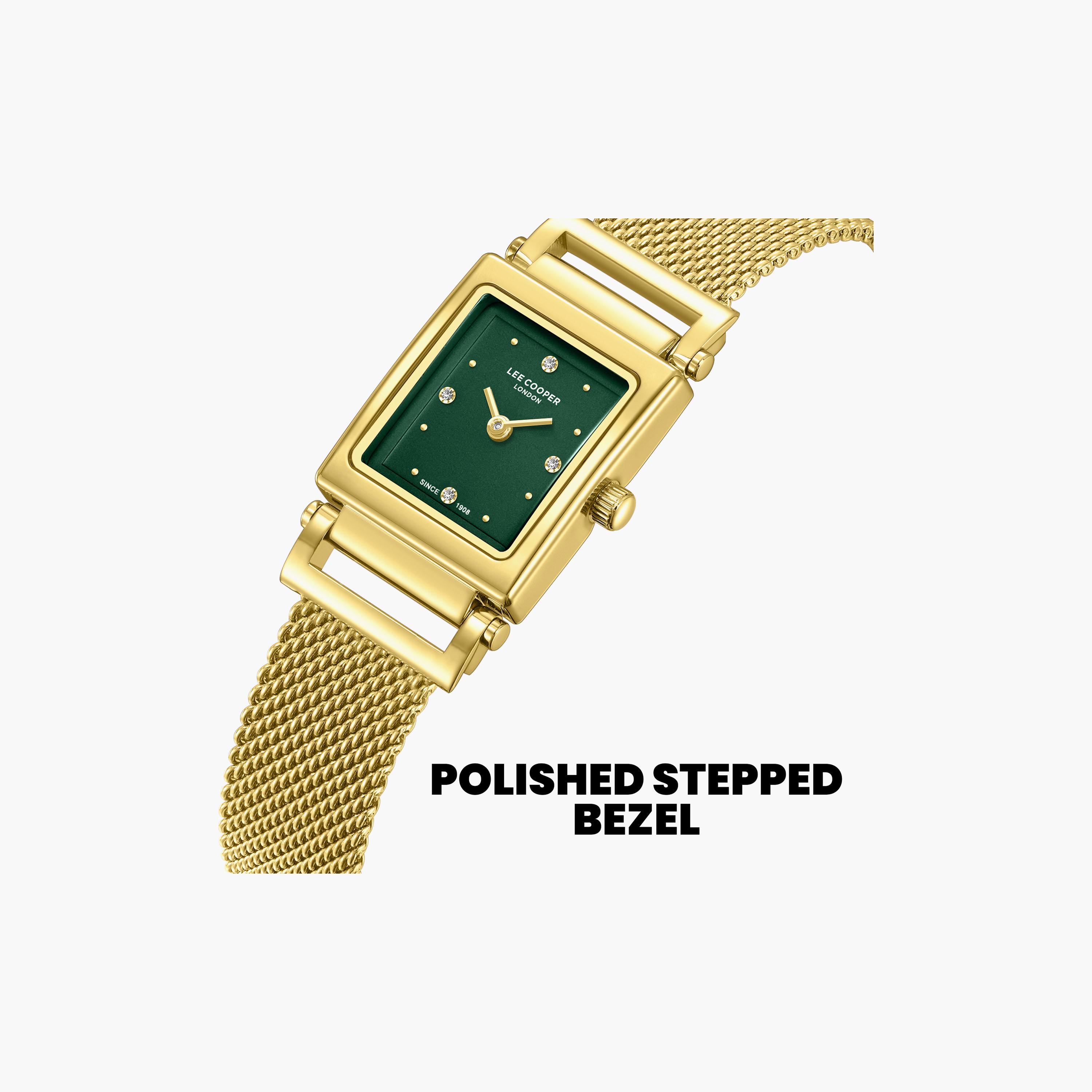 Lee Cooper Women's 30 MM Analog Green Dial Mesh Strap | LC08386-170-women-watchesandjewellery-watches-image-6