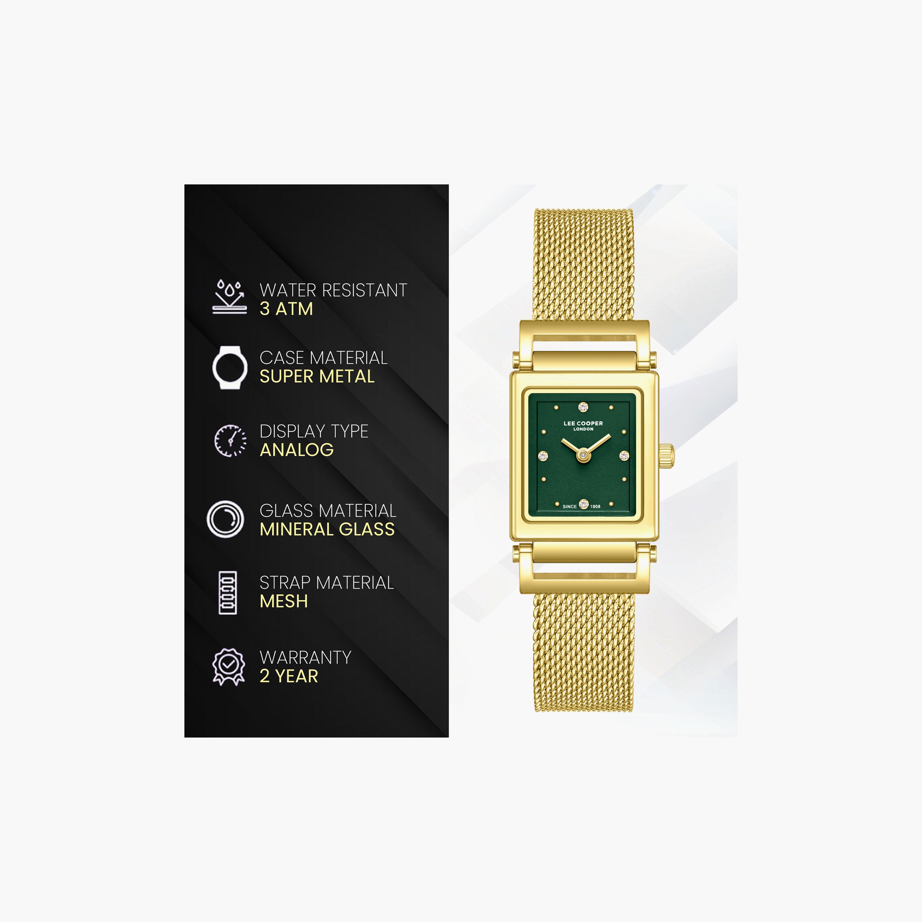 Lee Cooper Women's 30 MM Analog Green Dial Mesh Strap | LC08386-170-women-watchesandjewellery-watches-image-9