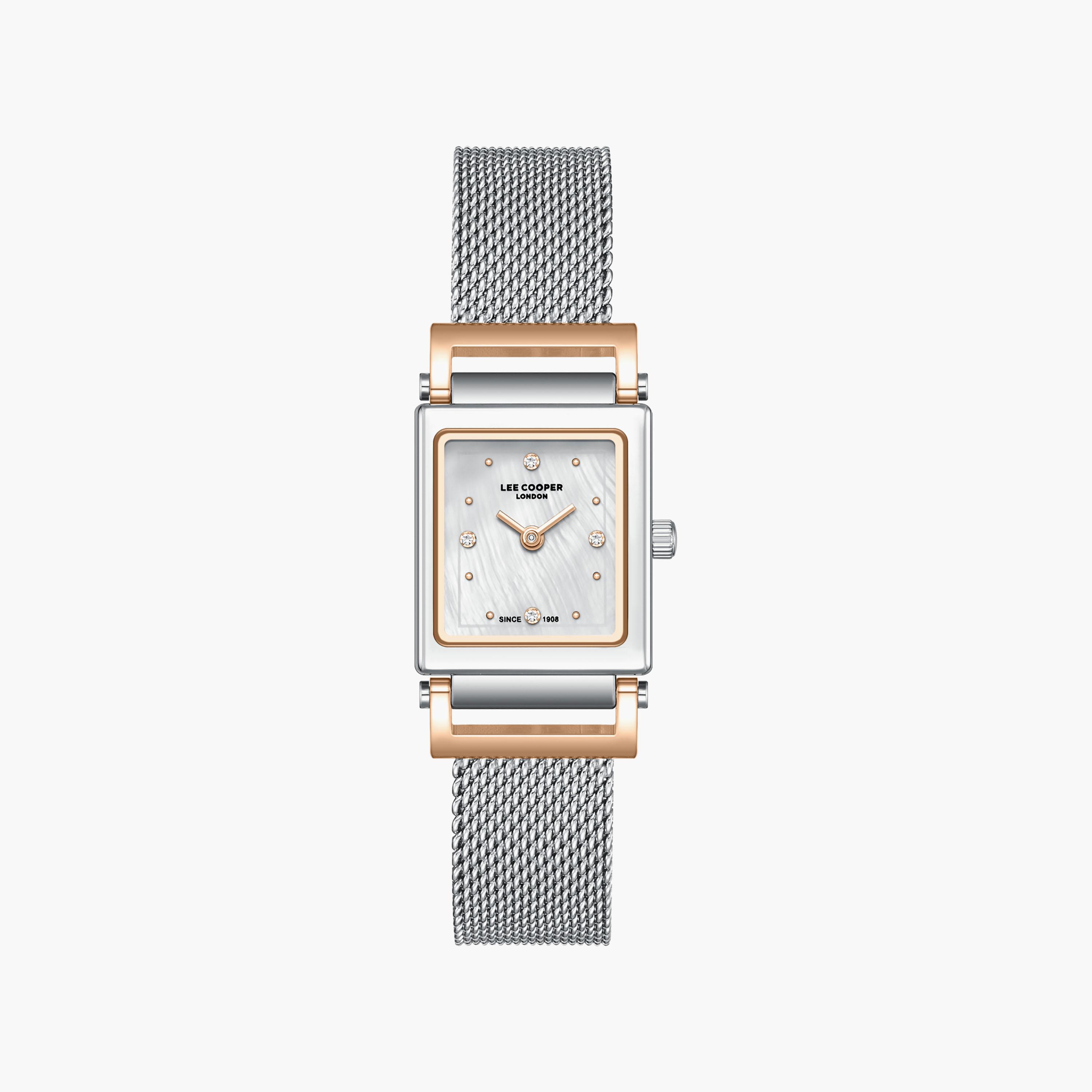Lee Cooper Women's 30 MM Analog White Dial Mesh Strap | LC08386-520-women-watchesandjewellery-watches-image-1