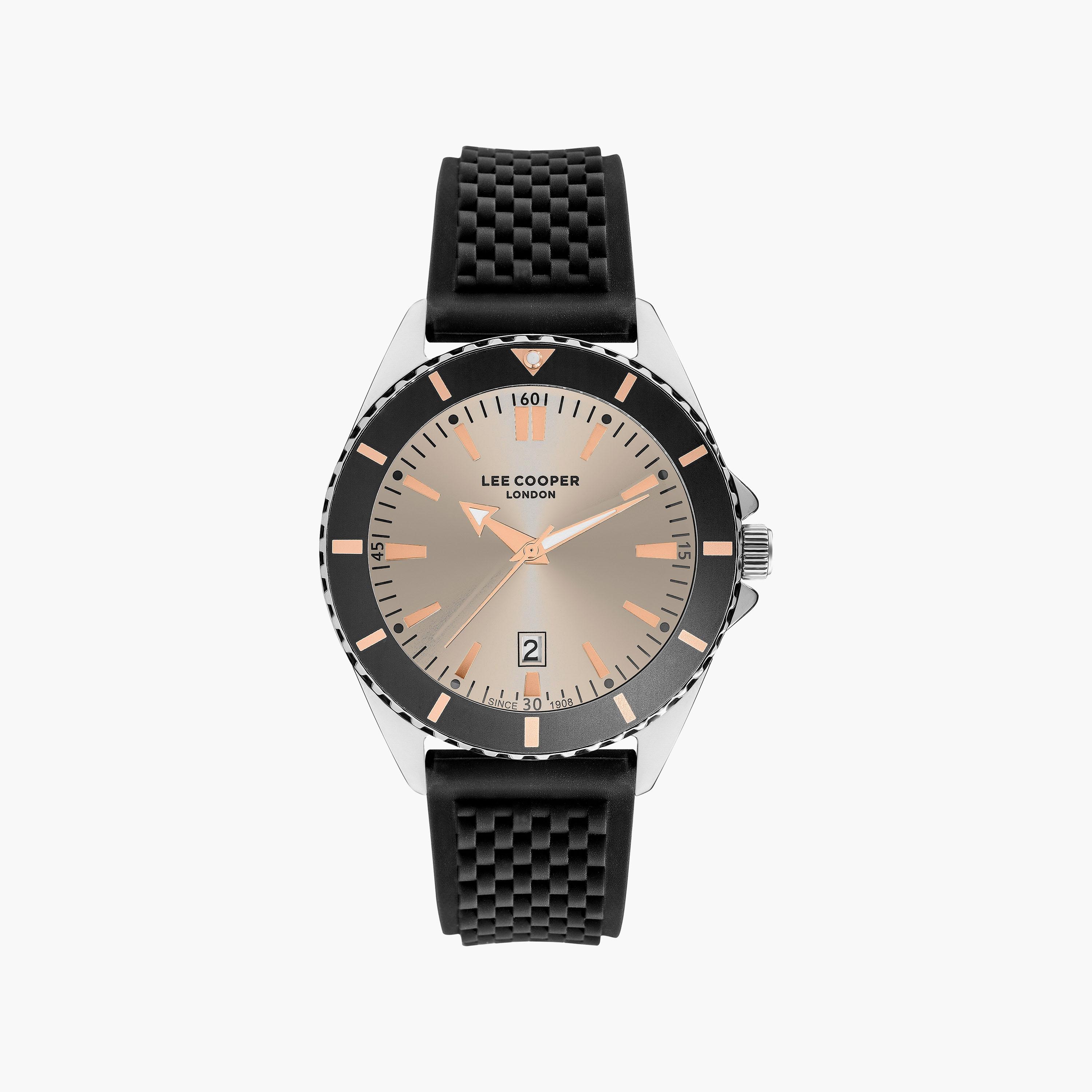 Lee Cooper Men's 45 MM Analog Black Dial Silicone Strap | LC07361-360-men-watchesandjewellery-watches-image-1