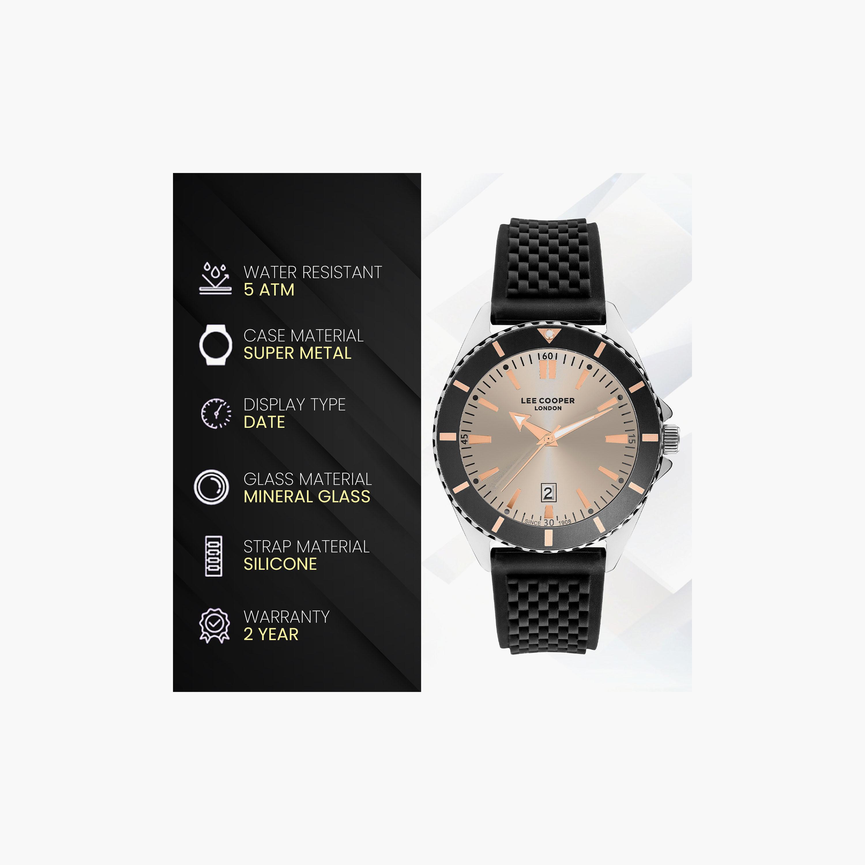 Lee Cooper Men's 45 MM Analog Black Dial Silicone Strap | LC07361-360-men-watchesandjewellery-watches-image-8