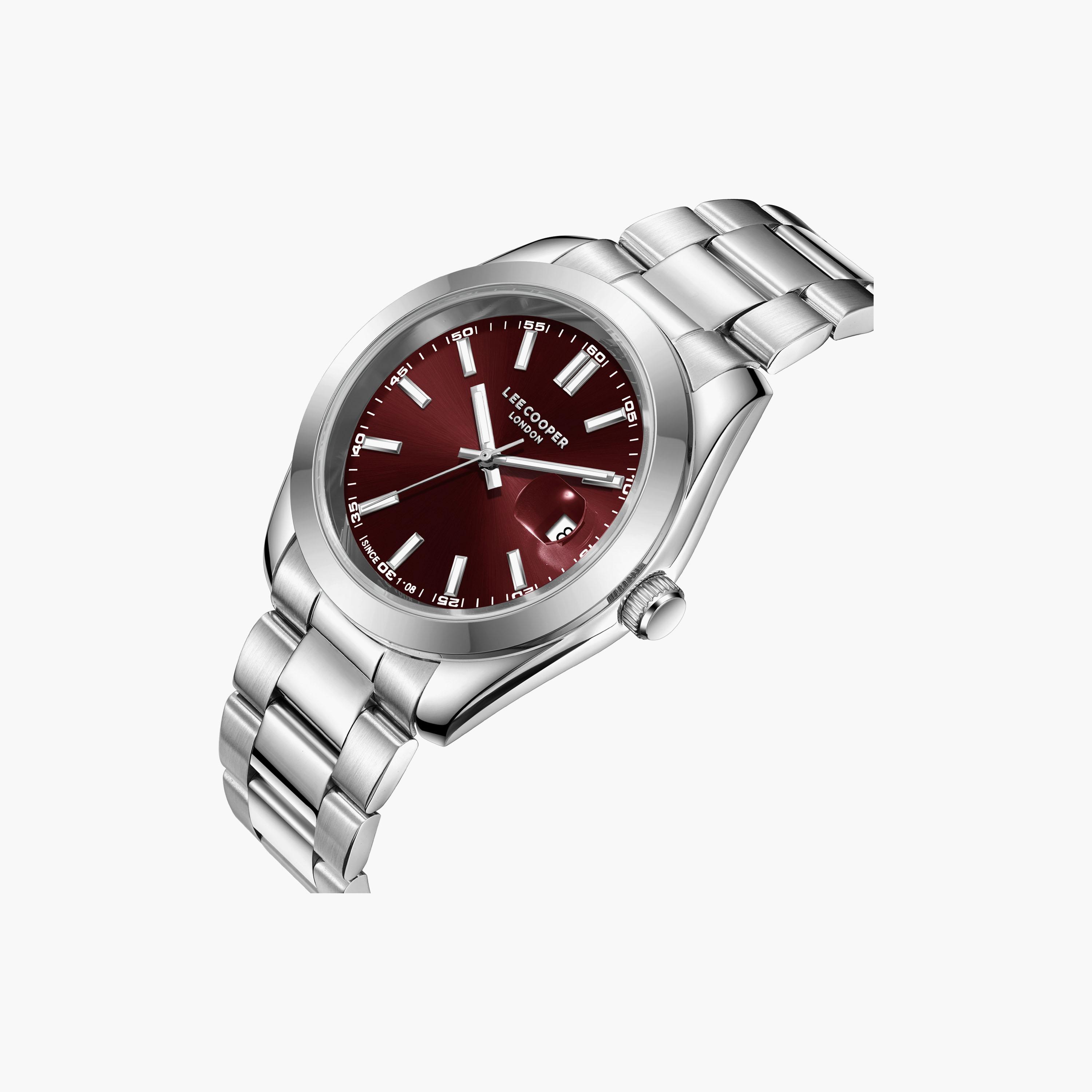 Lee Cooper Men's 41 MM Analog Red Dial Metal Strap | LC08189-380-men-watchesandjewellery-watches-image-2