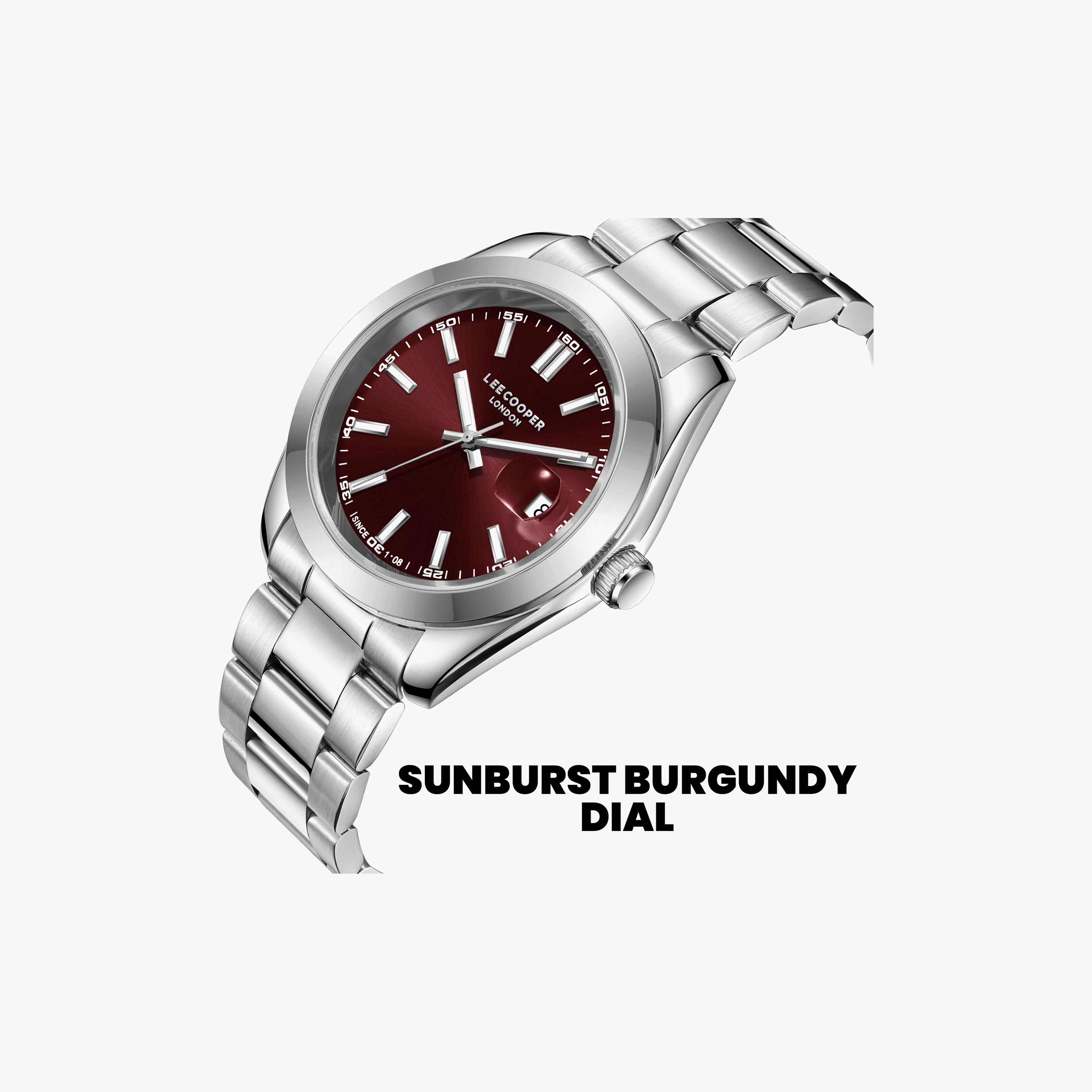 Lee Cooper Men's 41 MM Analog Red Dial Metal Strap | LC08189-380-men-watchesandjewellery-watches-image-3