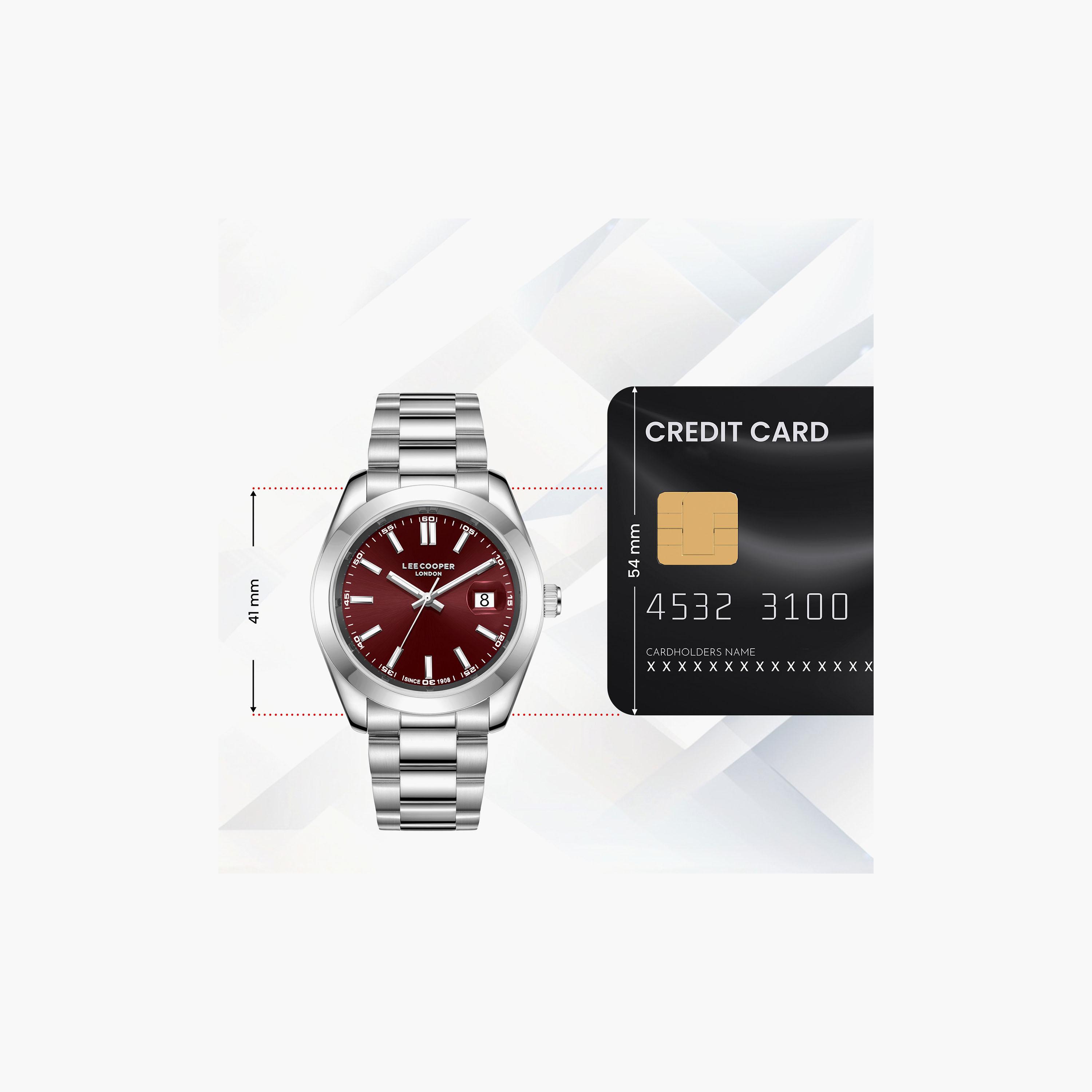 Lee Cooper Men's 41 MM Analog Red Dial Metal Strap | LC08189-380-men-watchesandjewellery-watches-image-7