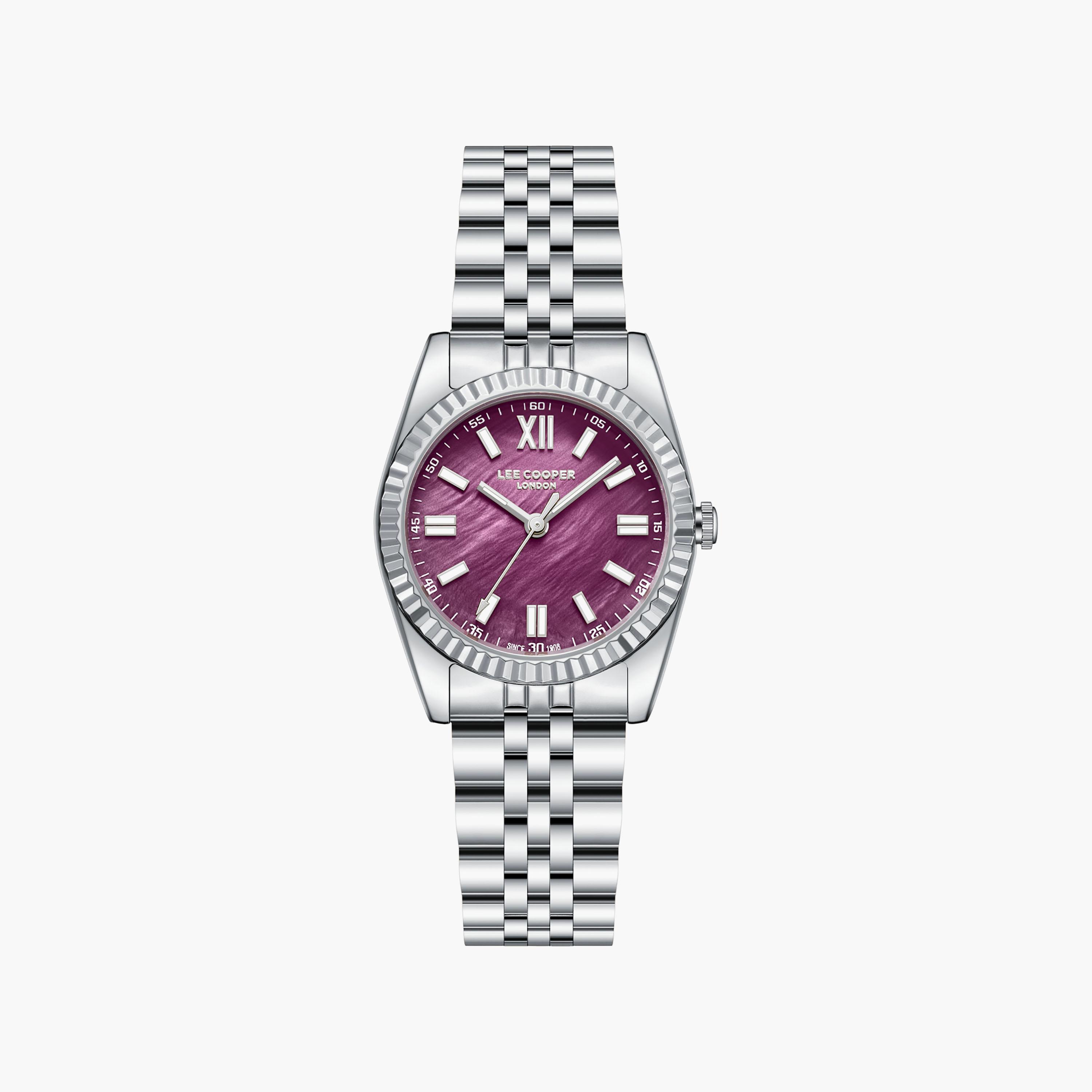 Lee Cooper Women's 30 MM Analog Pink Dial Metal Strap | LC08303-380-women-watchesandjewellery-watches-image-1