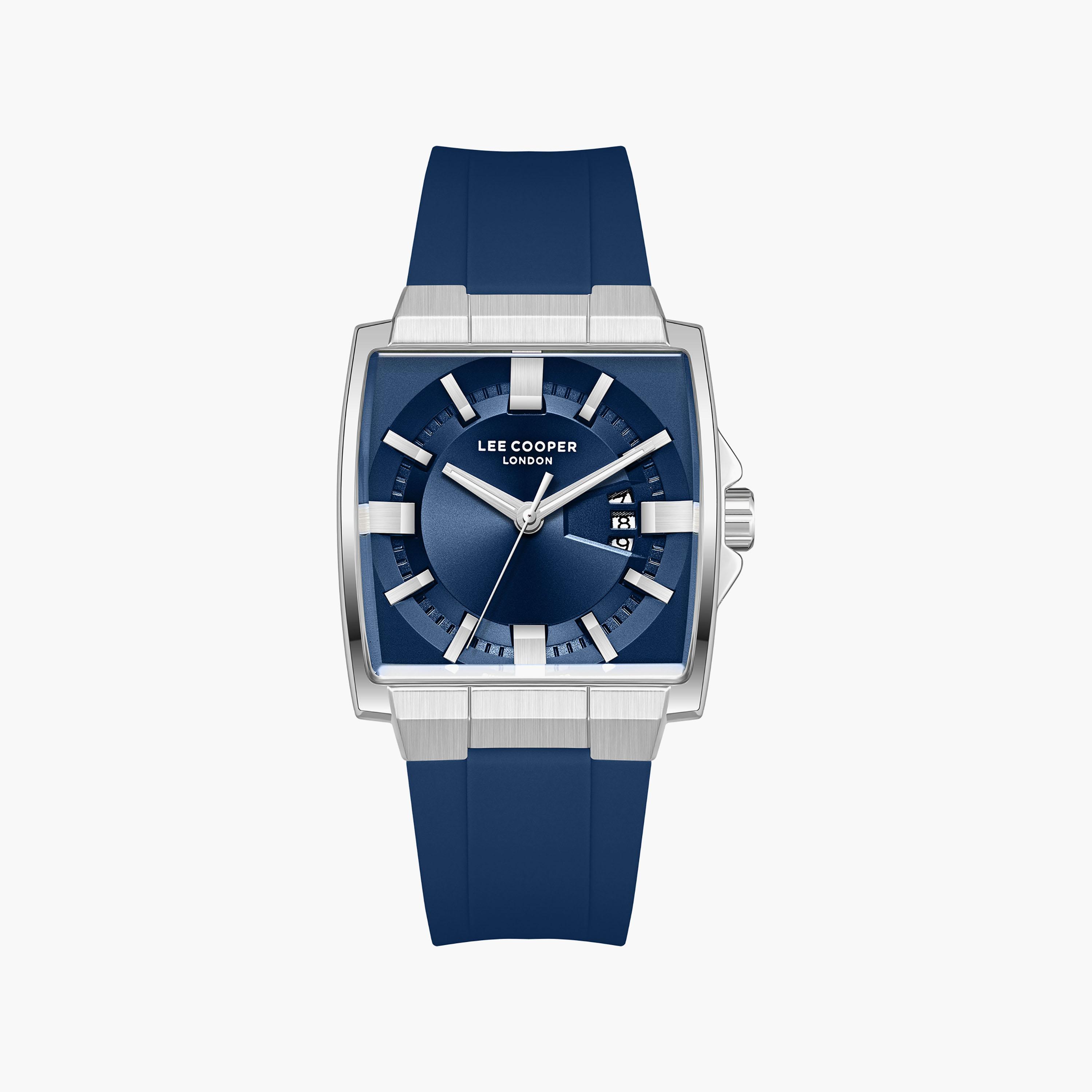 Lee Cooper Men's 47 MM Analog Dark Blue Dial Silicone Strap | LC08349-399-men-watchesandjewellery-watches-image-1
