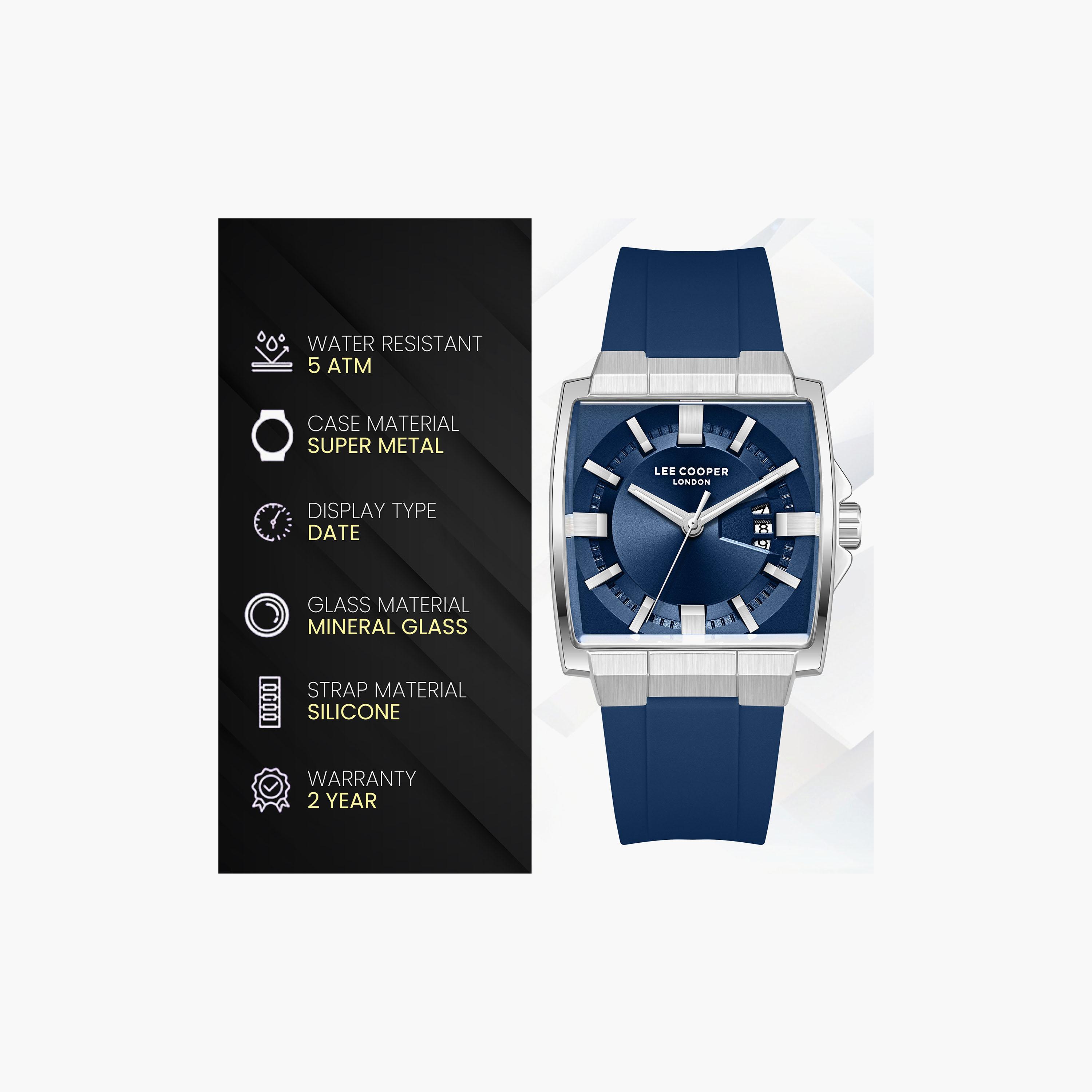 Lee Cooper Men's 47 MM Analog Dark Blue Dial Silicone Strap | LC08349-399-men-watchesandjewellery-watches-image-9