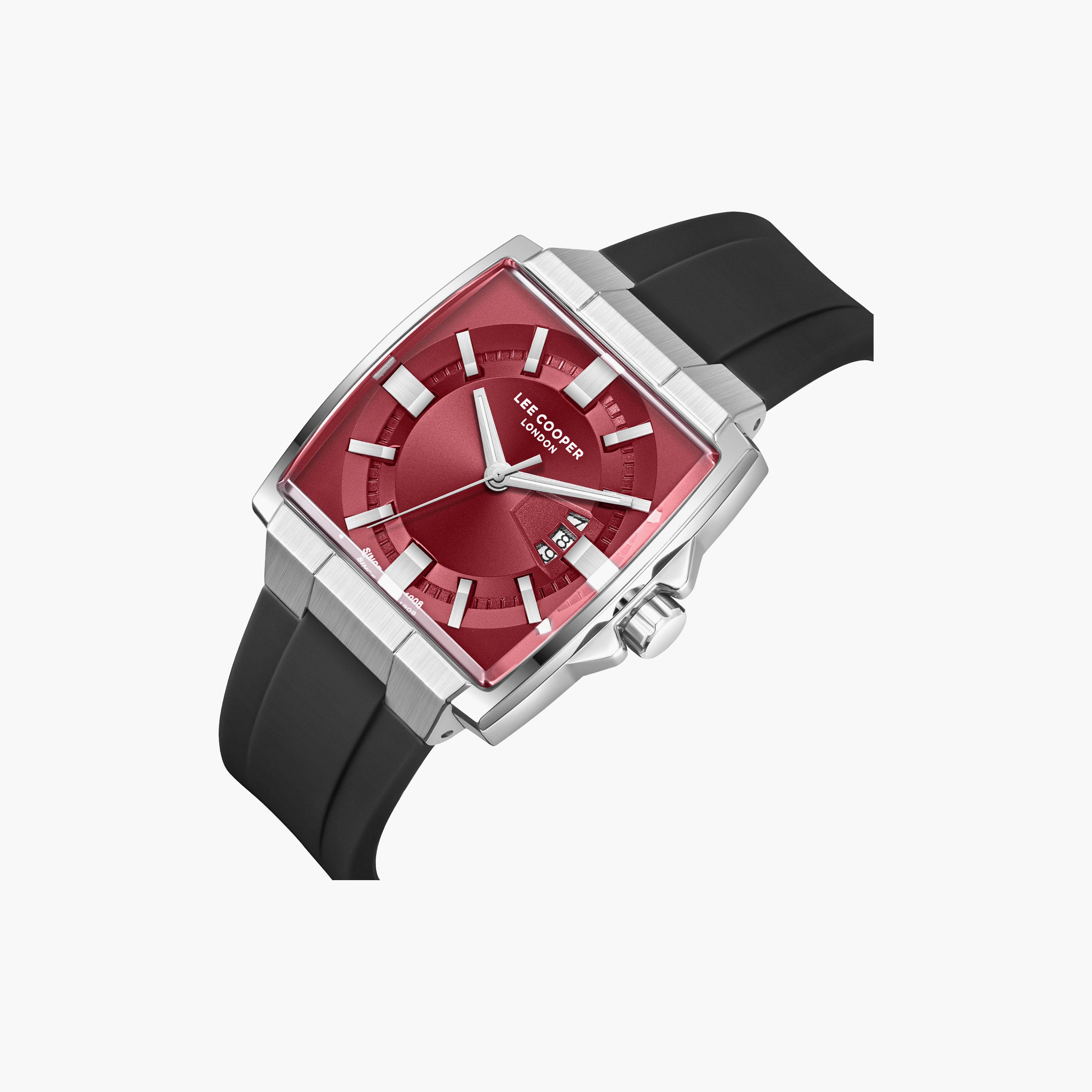 Lee Cooper Men's 47 MM Analog Red Dial Silicone Strap | LC08349-381-men-watchesandjewellery-watches-image-3
