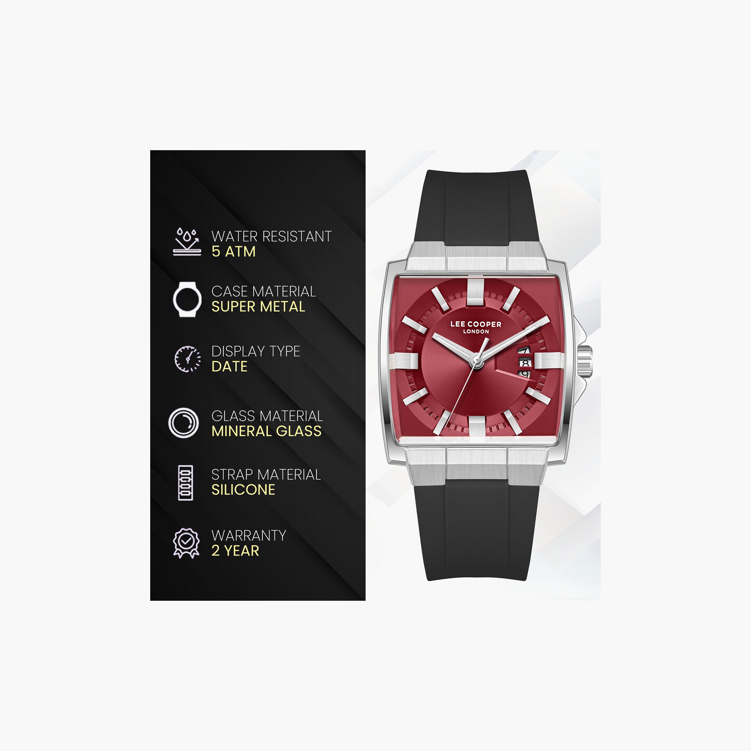 Lee Cooper Men's 47 MM Analog Red Dial Silicone Strap | LC08349-381-men-watchesandjewellery-watches-image-9