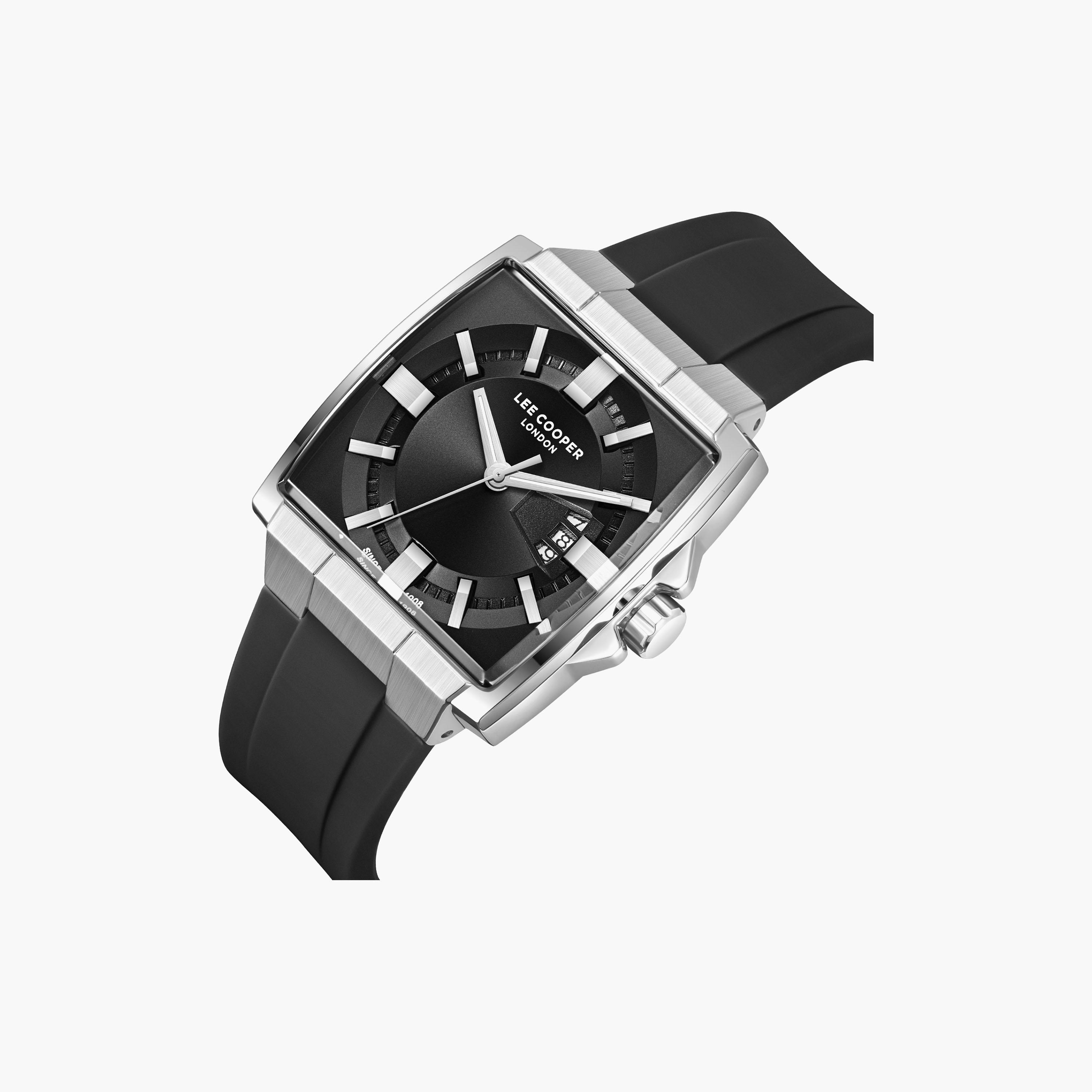 Lee Cooper Men's 47 MM Analog Black Dial Silicone Strap | LC08349-351-men-watchesandjewellery-watches-image-2