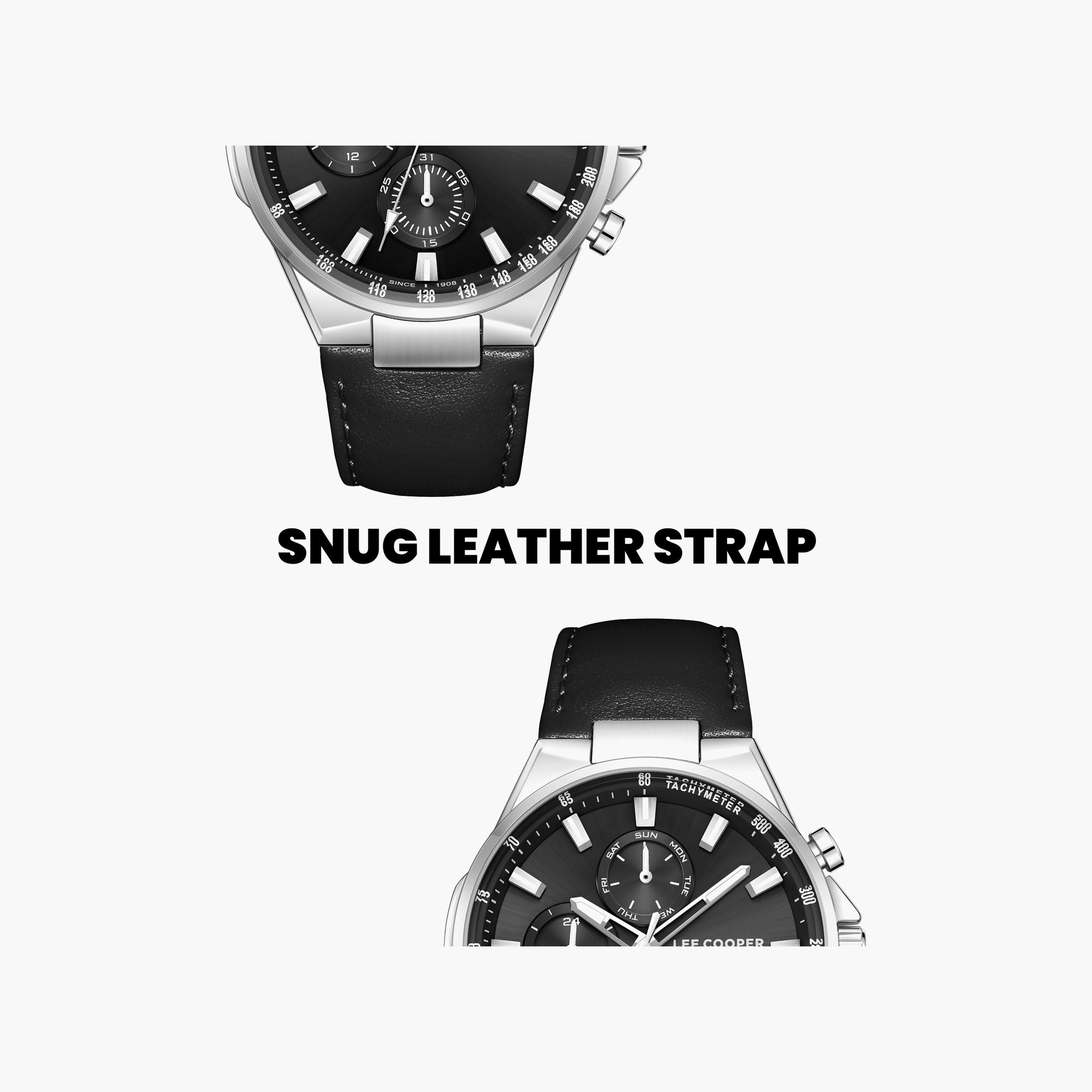 Lee Cooper Men's 43 MM Analog Black Dial Leather Strap | LC08223-351-men-watchesandjewellery-watches-image-6