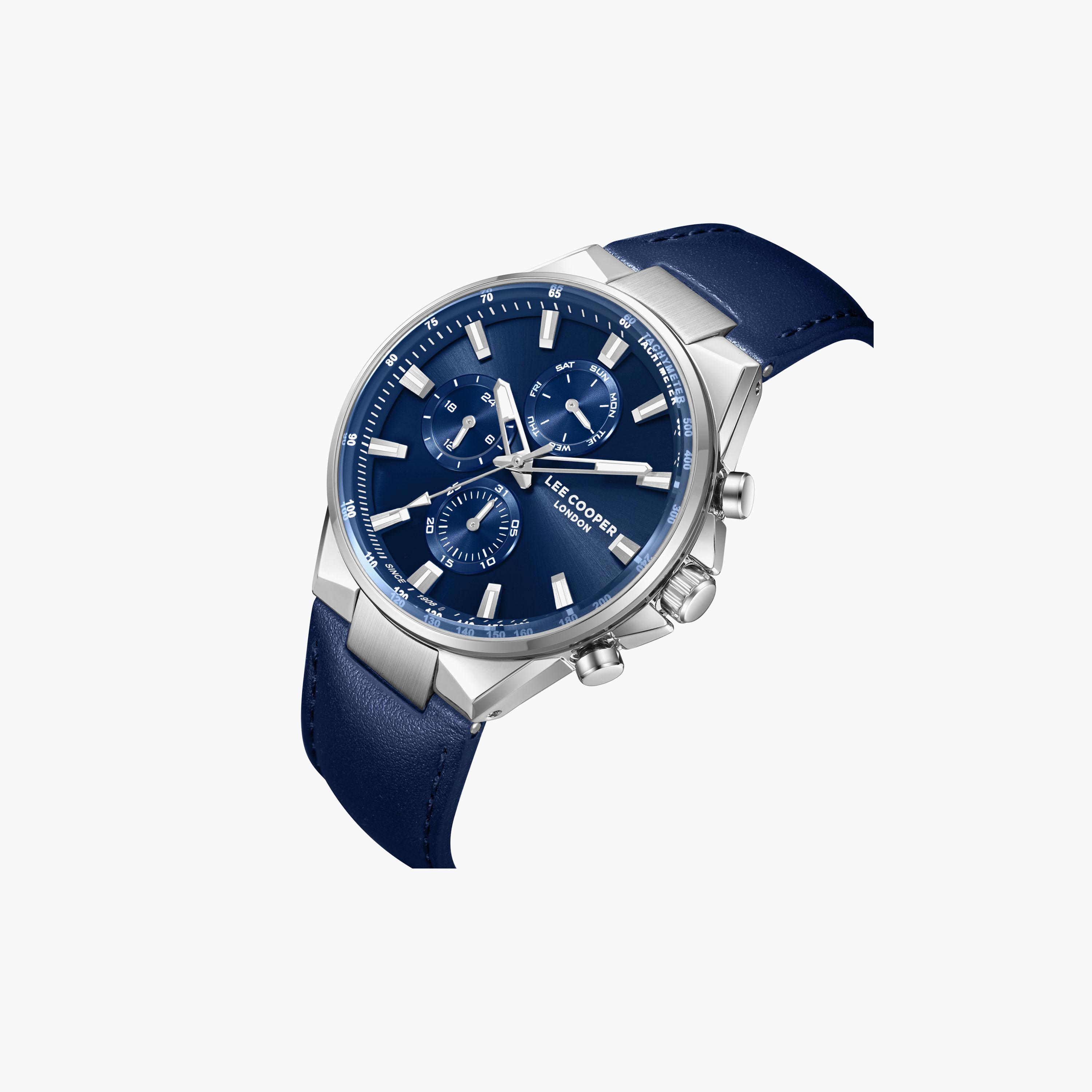 Lee Cooper Men's 43 MM Analog Dark Blue Dial Leather Strap | LC08223-399-men-watchesandjewellery-watches-image-3