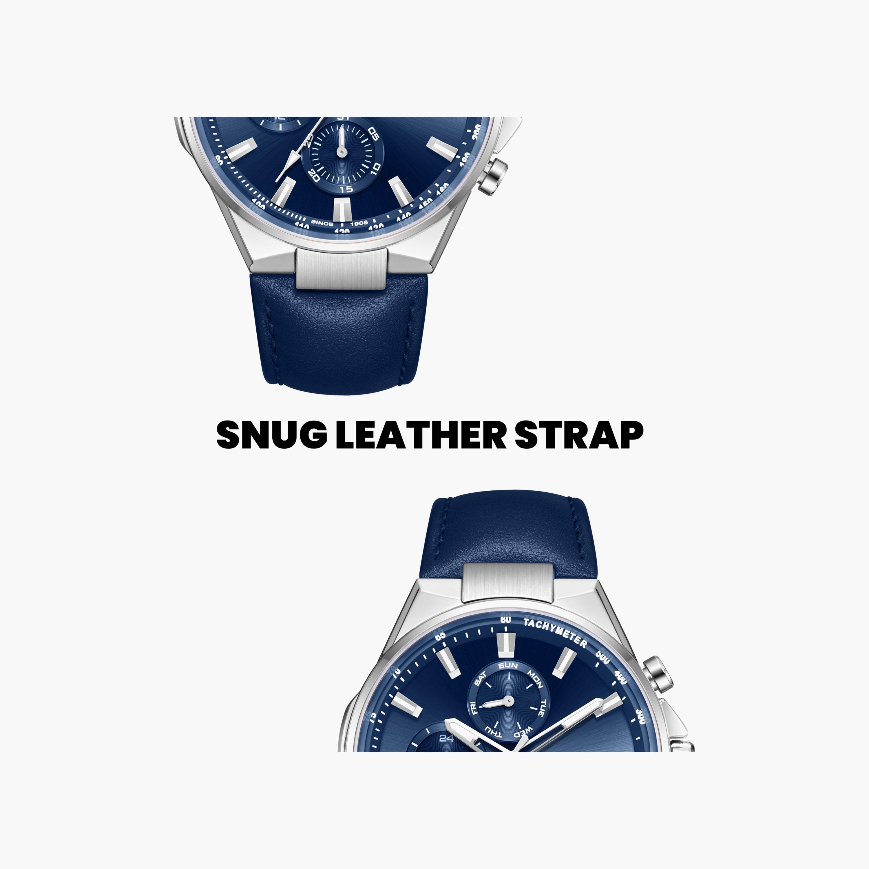 Lee Cooper Men's 43 MM Analog Dark Blue Dial Leather Strap | LC08223-399-men-watchesandjewellery-watches-image-6