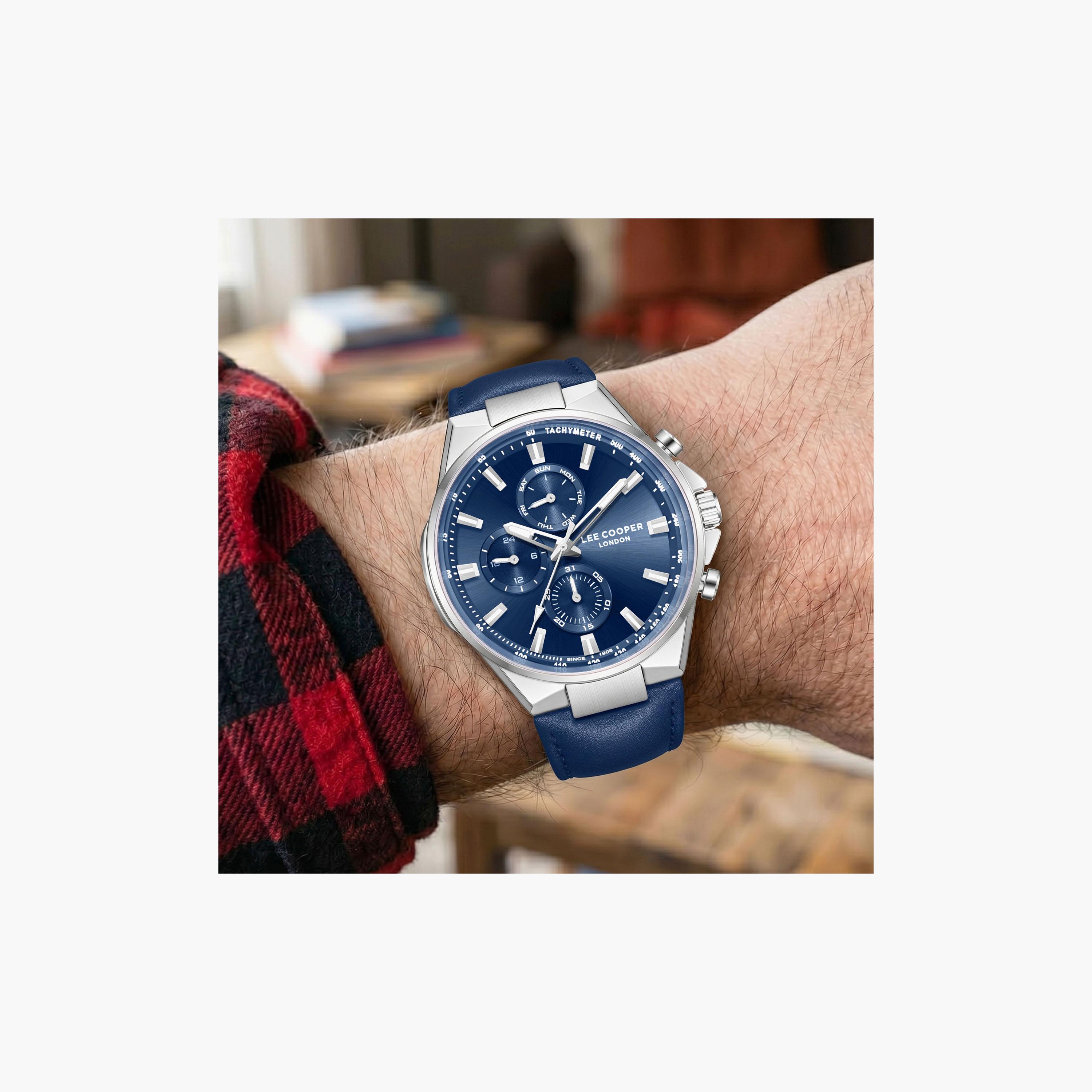 Lee Cooper Men's 43 MM Analog Dark Blue Dial Leather Strap | LC08223-399-men-watchesandjewellery-watches-image-7