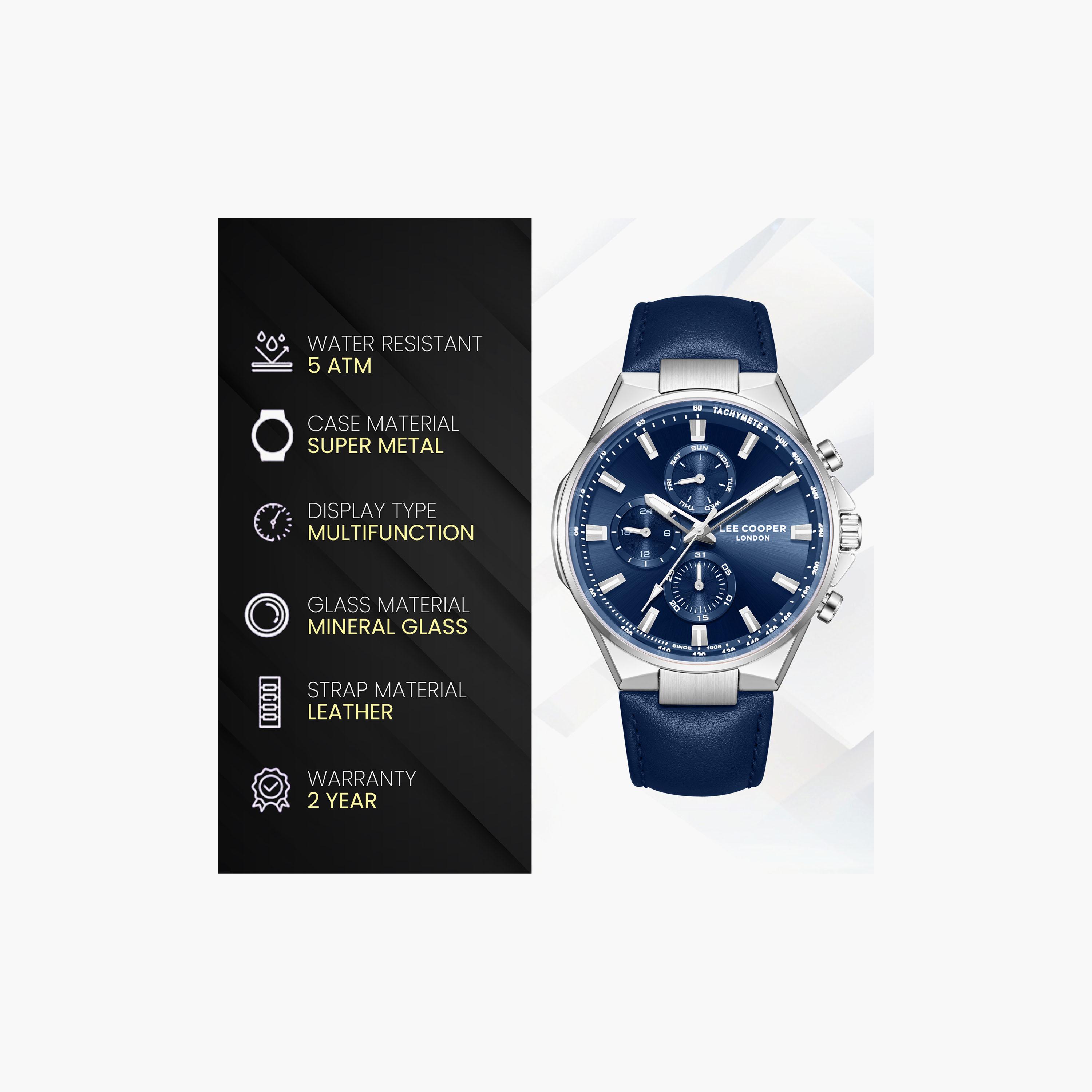 Lee Cooper Men's 43 MM Analog Dark Blue Dial Leather Strap | LC08223-399-men-watchesandjewellery-watches-image-9