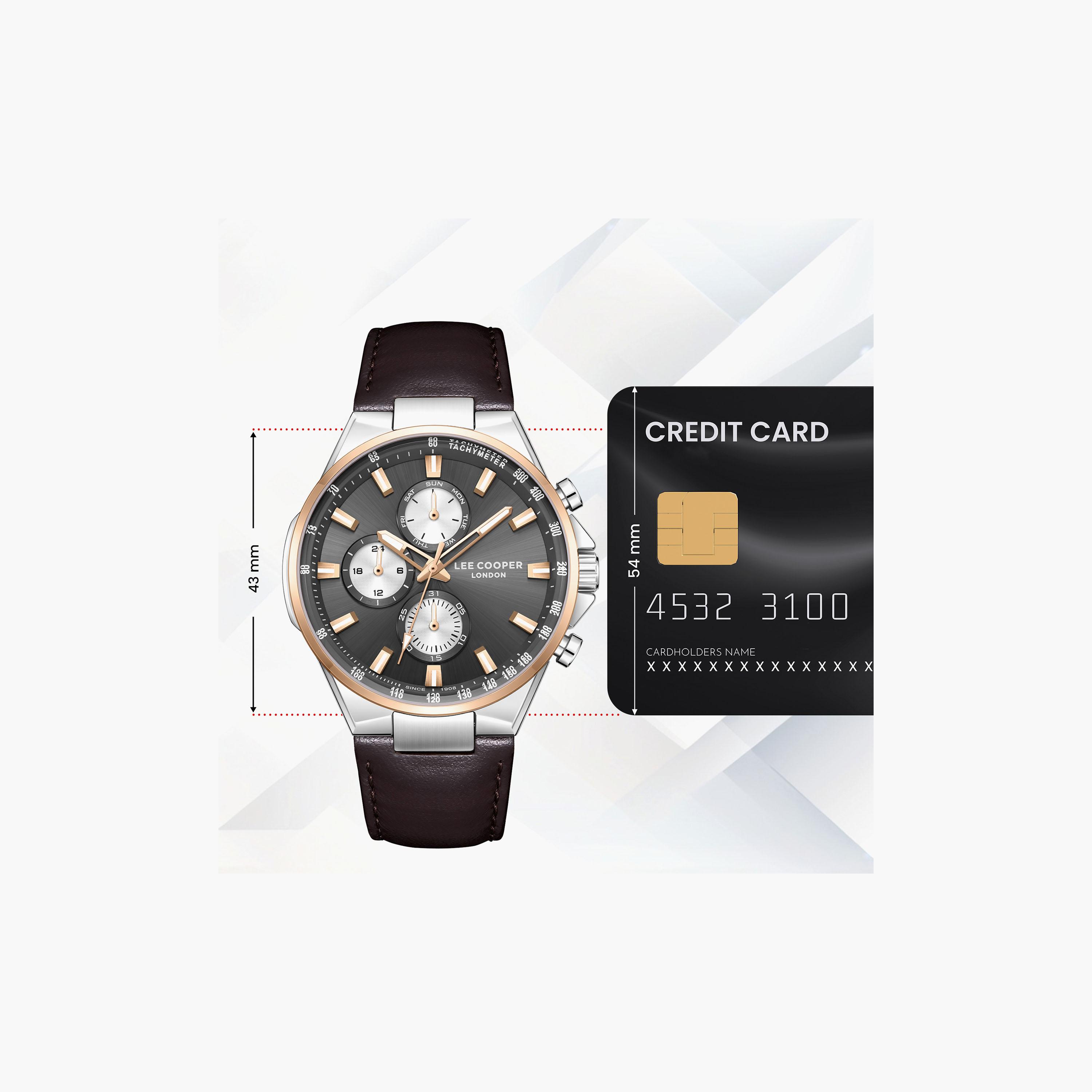 Lee Cooper Men's 43 MM Analog Grey Dial Leather Strap | LC08223-562-men-watchesandjewellery-watches-image-10