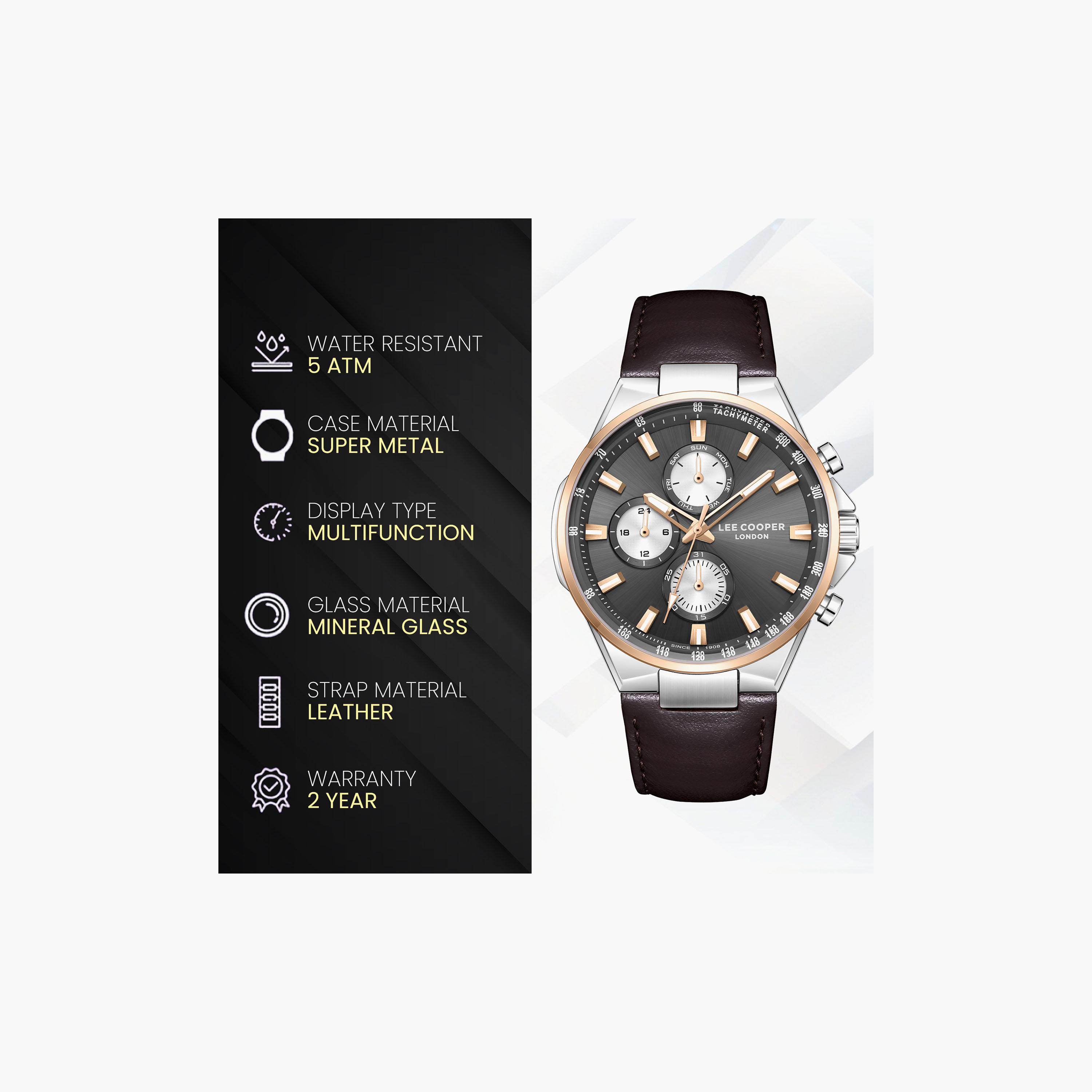 Lee Cooper Men's 43 MM Analog Grey Dial Leather Strap | LC08223-562-men-watchesandjewellery-watches-image-9