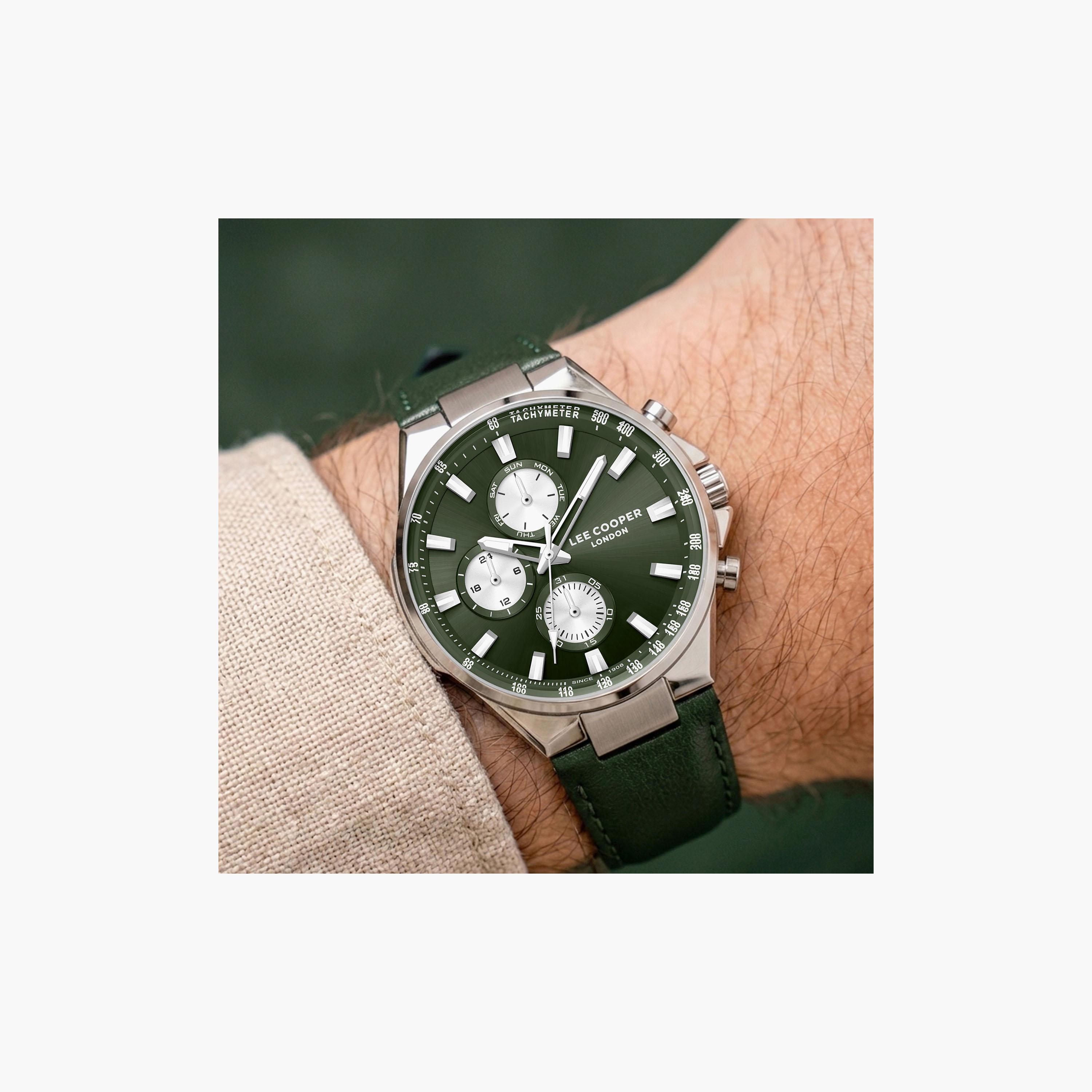 Lee Cooper Men's 43 MM Analog Green Dial Leather Strap | LC08223-375-men-watchesandjewellery-watches-image-7