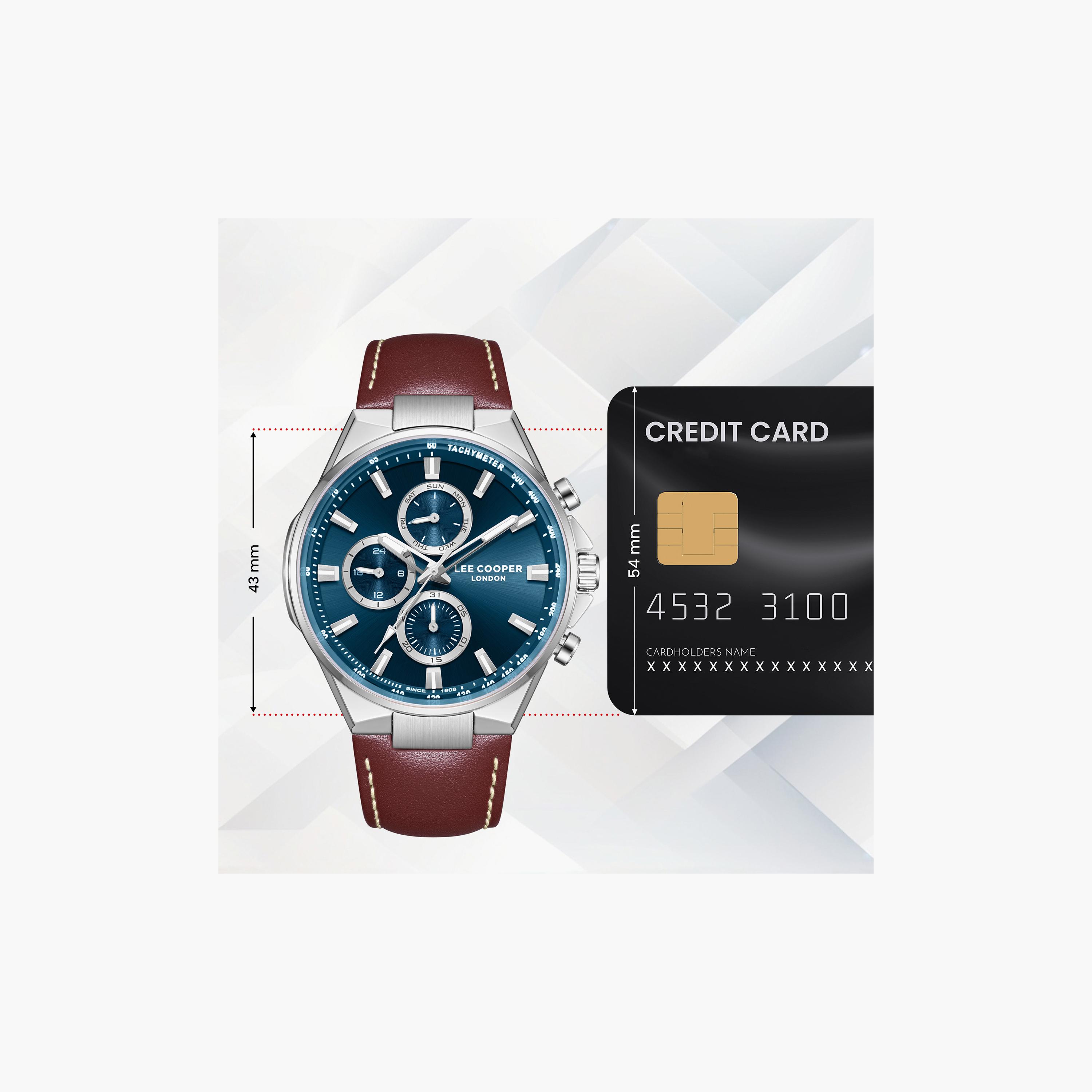 Lee Cooper Men's 43 MM Analog Dark Blue Dial Leather Strap | LC08223-392-men-watchesandjewellery-watches-image-10