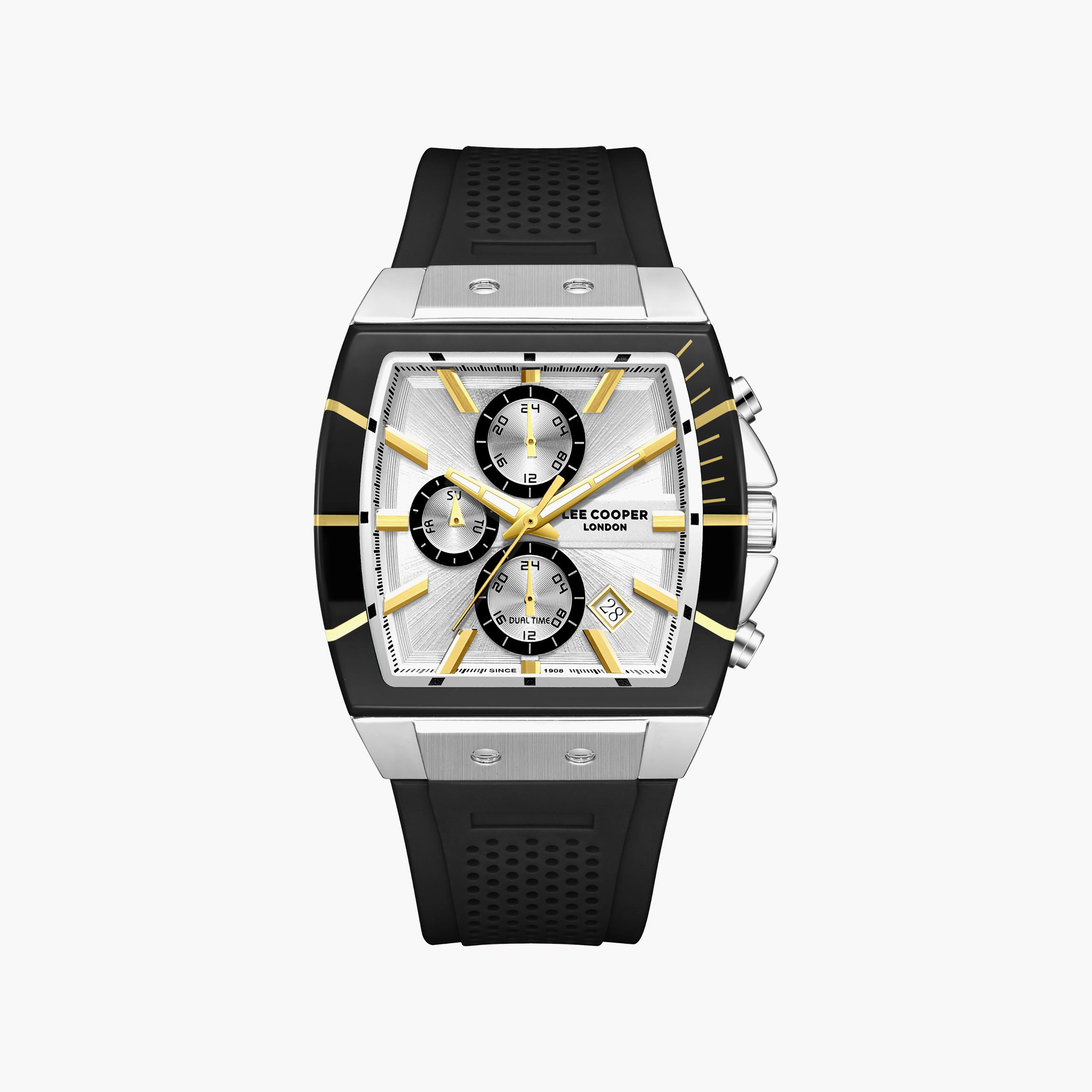 Lee Cooper Men's 50 MM Analog Silver Dial Silicone Strap | LC08399-331-men-watchesandjewellery-watches-image-1
