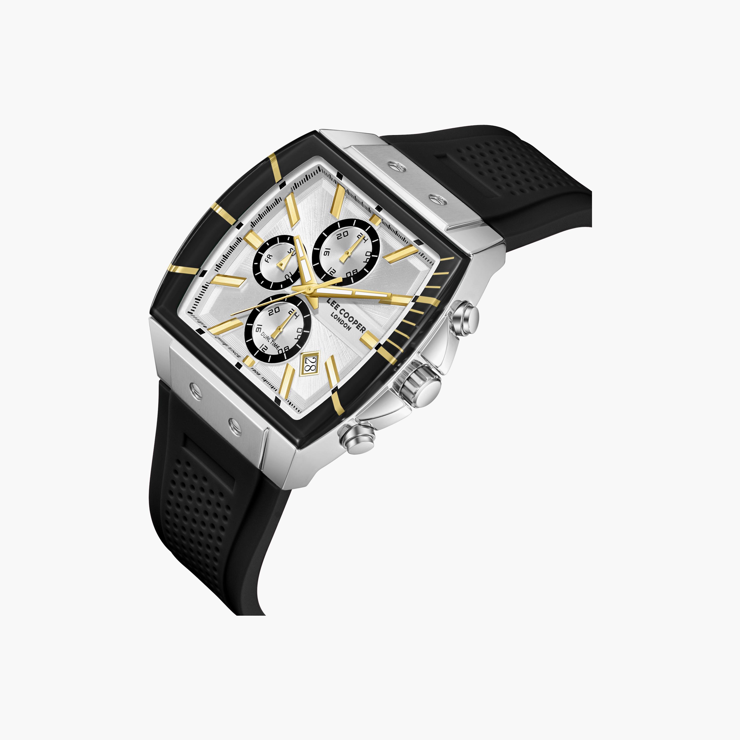 Lee Cooper Men's 50 MM Analog Silver Dial Silicone Strap | LC08399-331-men-watchesandjewellery-watches-image-3