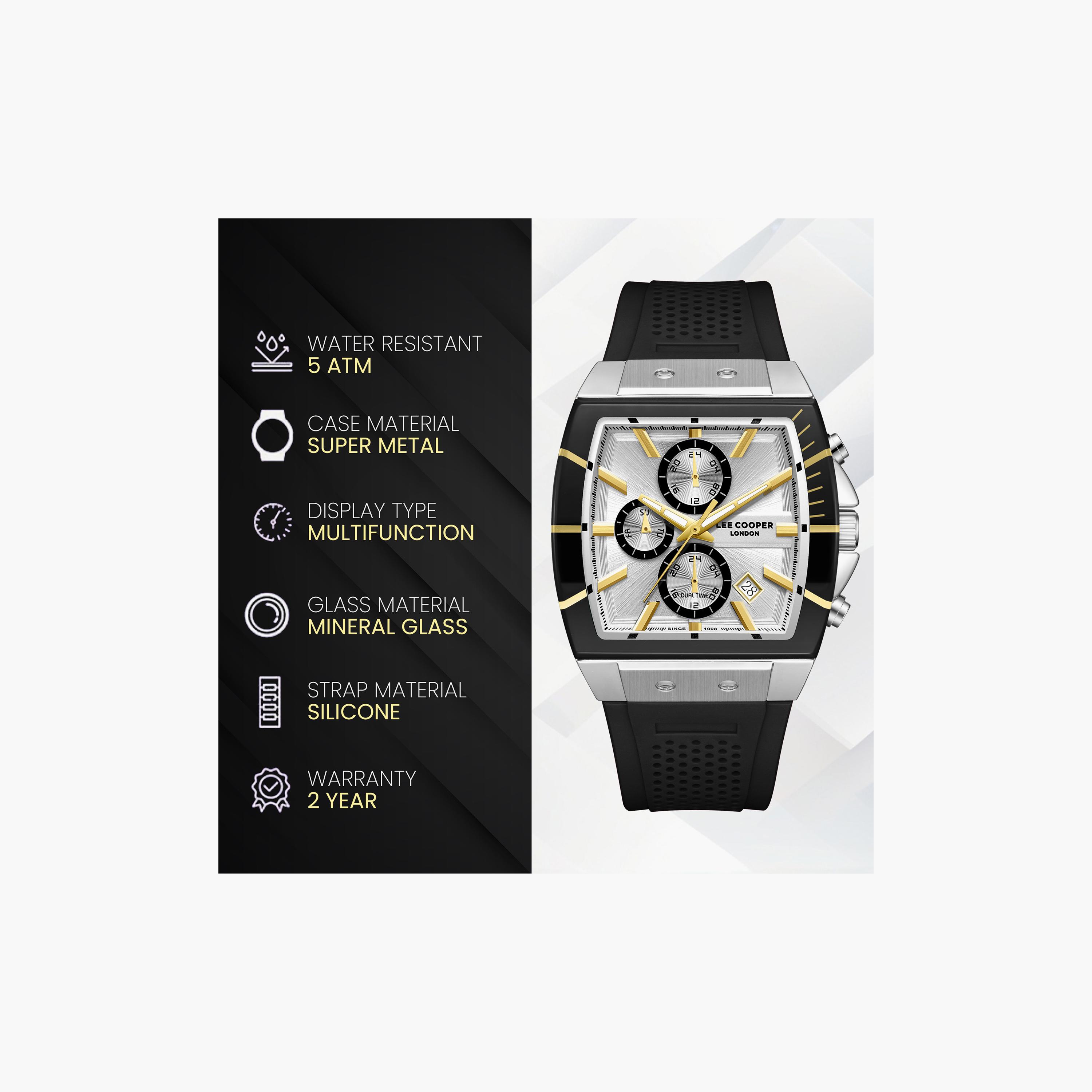 Lee Cooper Men's 50 MM Analog Silver Dial Silicone Strap | LC08399-331-men-watchesandjewellery-watches-image-9