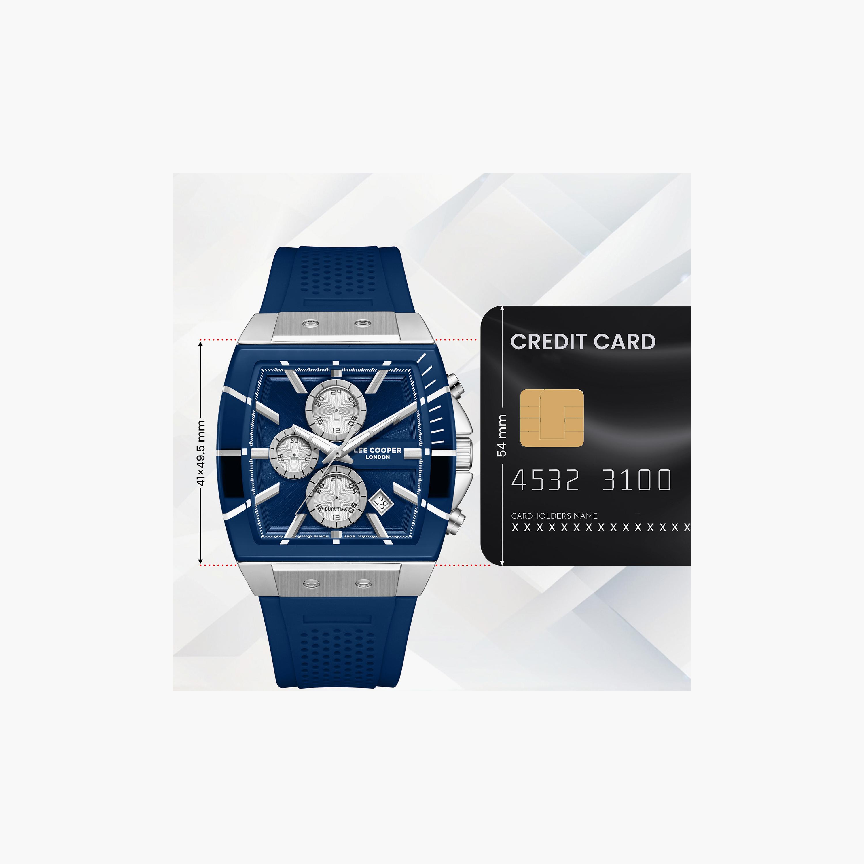 Lee Cooper Men's 50 MM Analog Dark Blue Dial Silicone Strap | LC08399-399-men-watchesandjewellery-watches-image-10