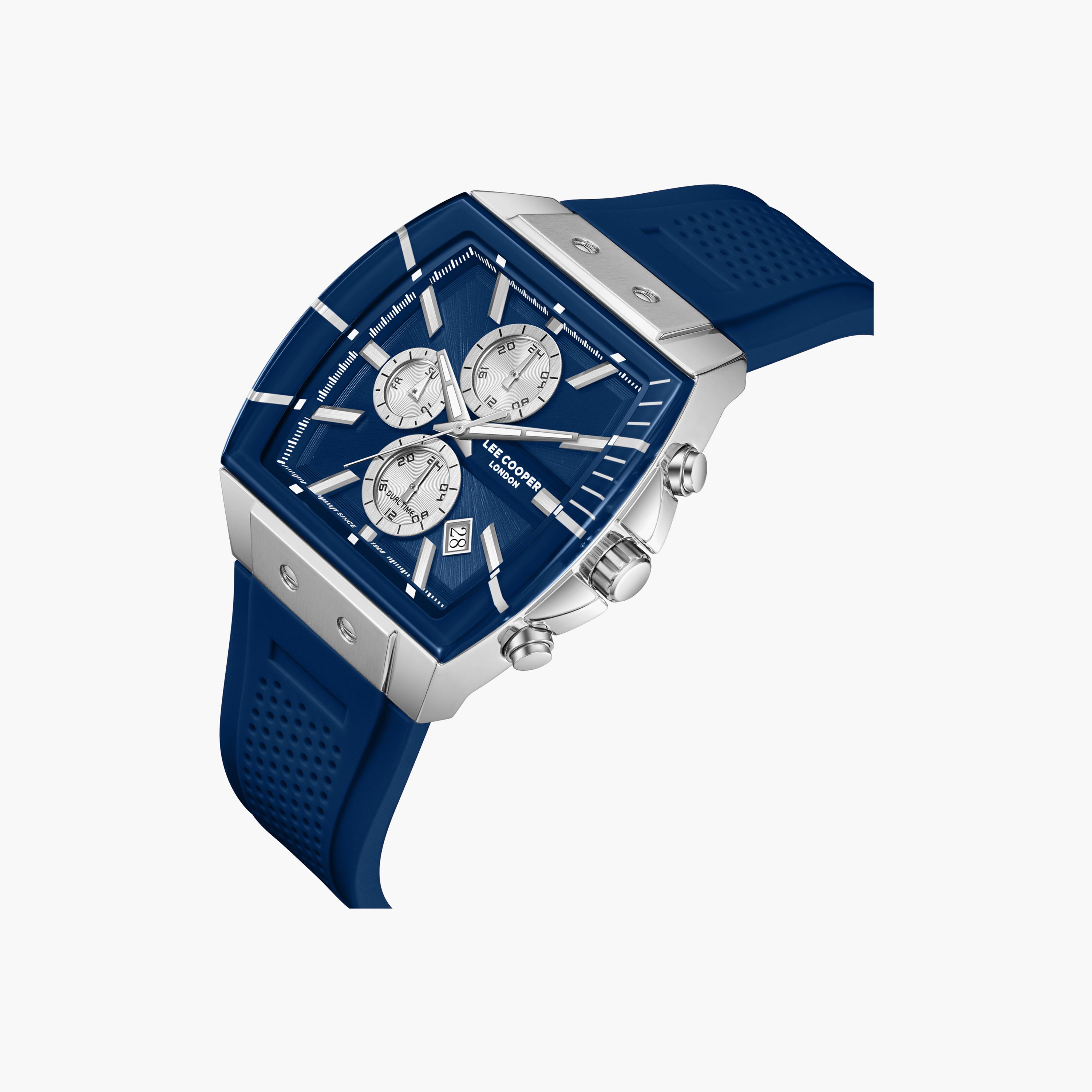 Lee Cooper Men's 50 MM Analog Dark Blue Dial Silicone Strap | LC08399-399-men-watchesandjewellery-watches-image-3