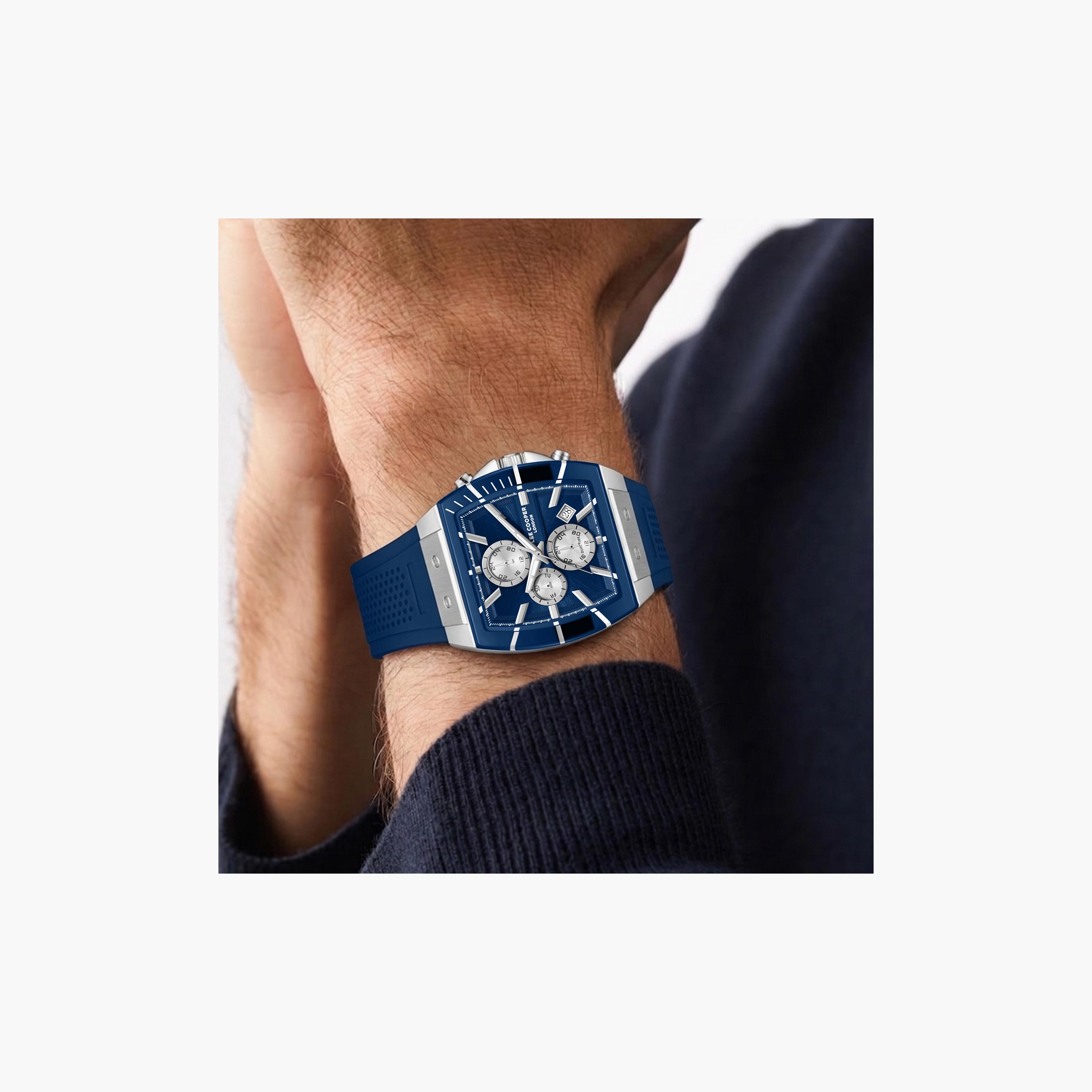Lee Cooper Men's 50 MM Analog Dark Blue Dial Silicone Strap | LC08399-399-men-watchesandjewellery-watches-image-7
