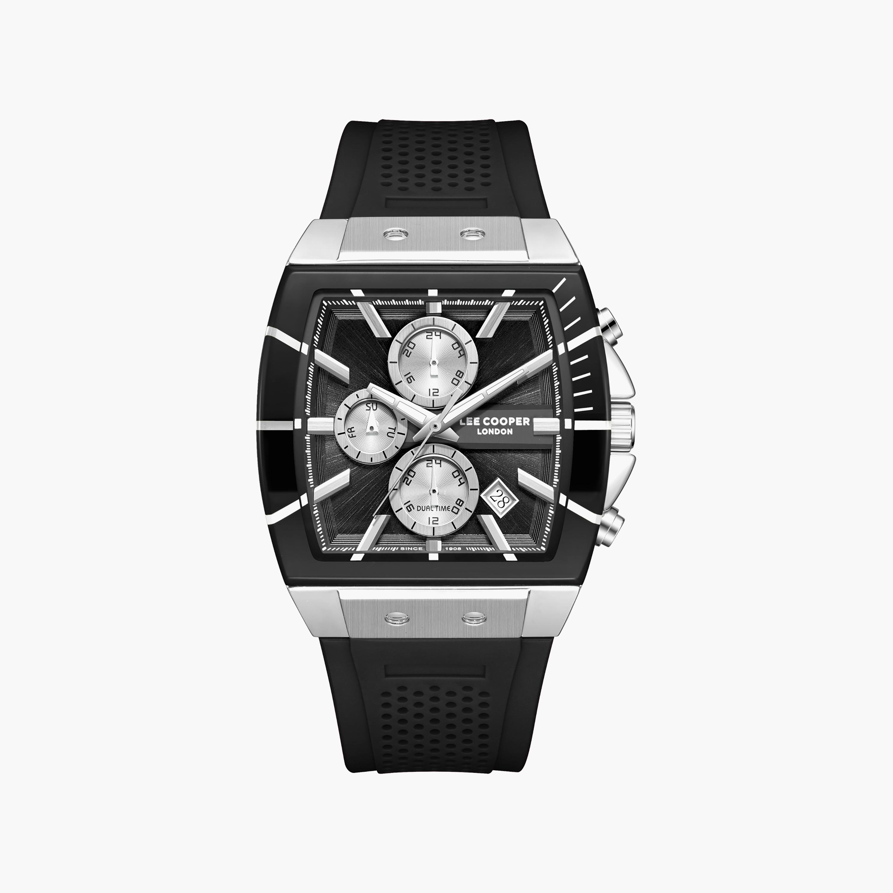 Lee Cooper Men's 50 MM Analog Black Dial Silicone Strap | LC08399-351-men-watchesandjewellery-watches-image-1