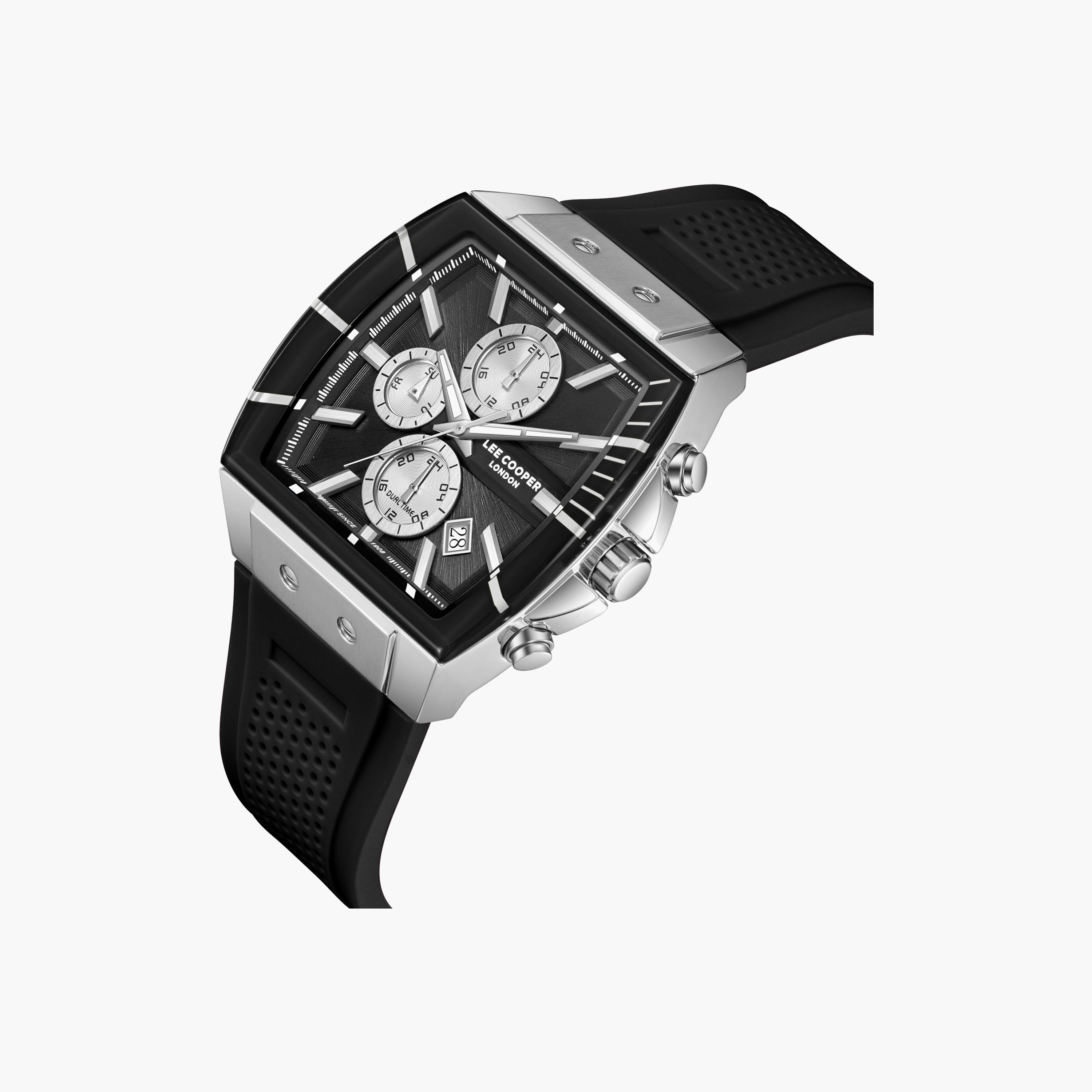 Lee Cooper Men's 50 MM Analog Black Dial Silicone Strap | LC08399-351-men-watchesandjewellery-watches-image-3