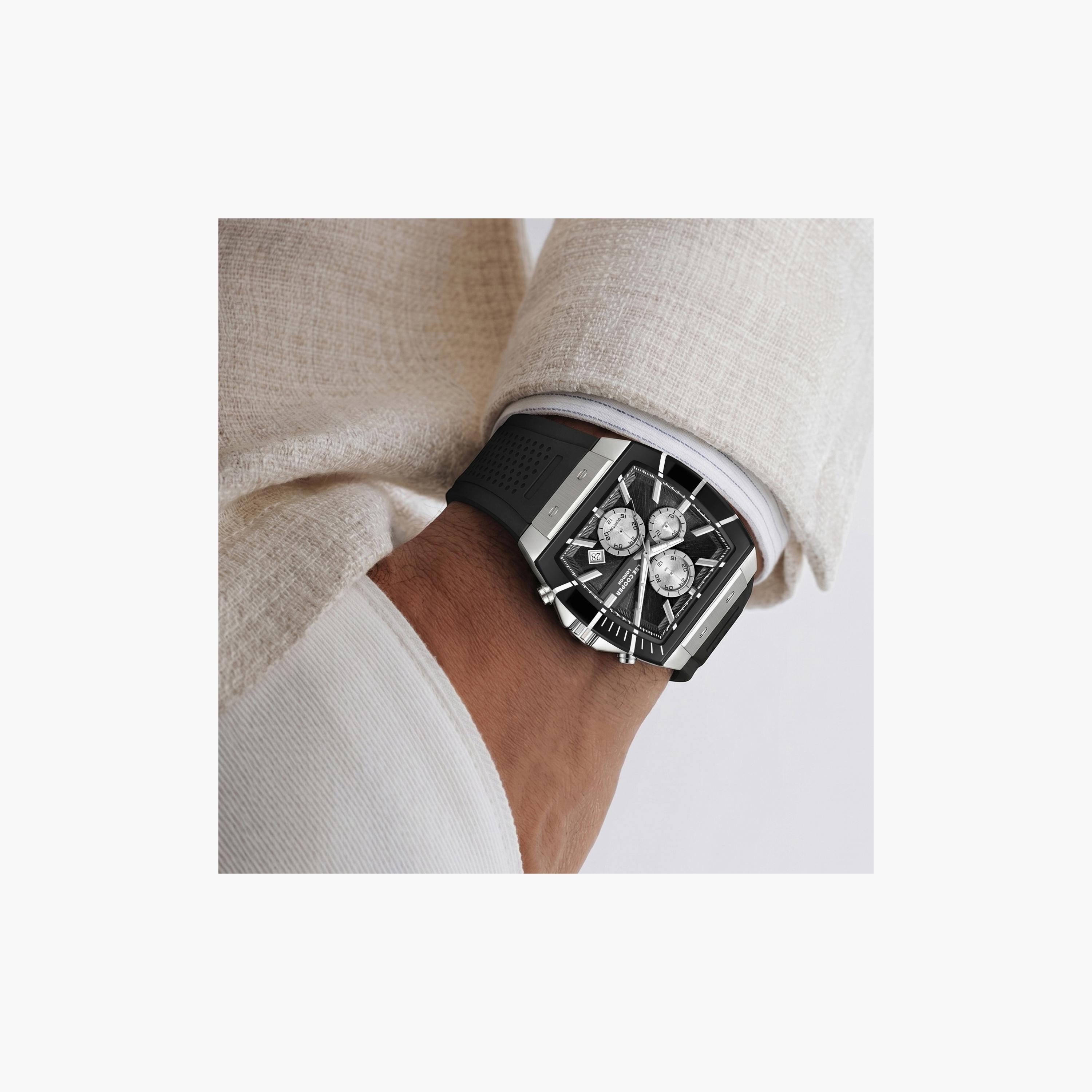 Lee Cooper Men's 50 MM Analog Black Dial Silicone Strap | LC08399-351-men-watchesandjewellery-watches-image-7