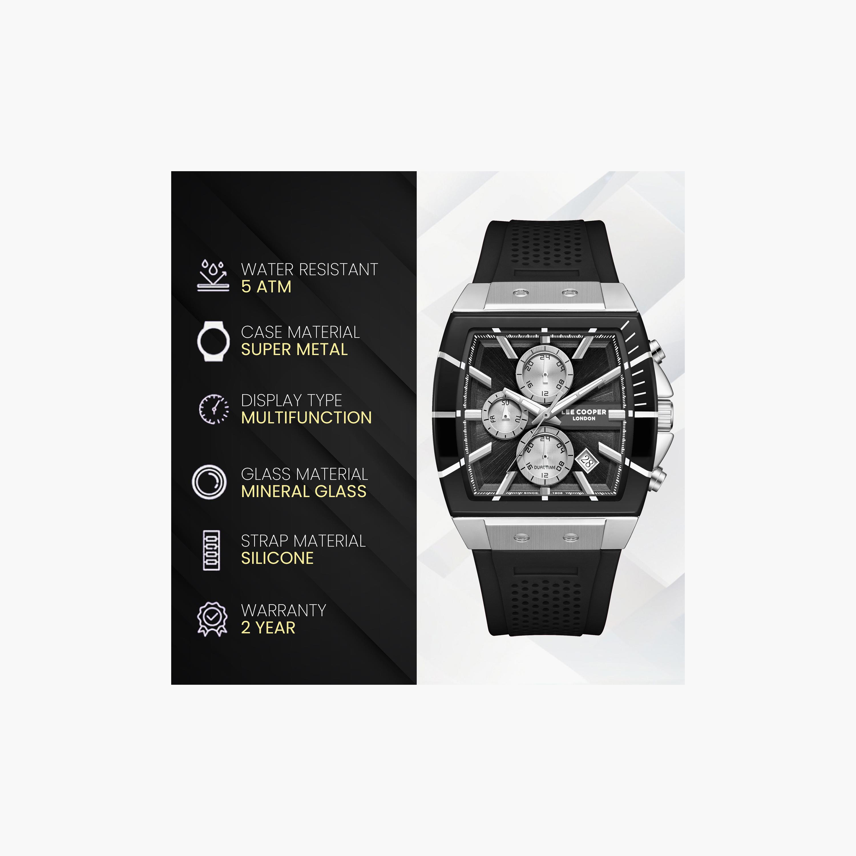 Lee Cooper Men's 50 MM Analog Black Dial Silicone Strap | LC08399-351-men-watchesandjewellery-watches-image-9