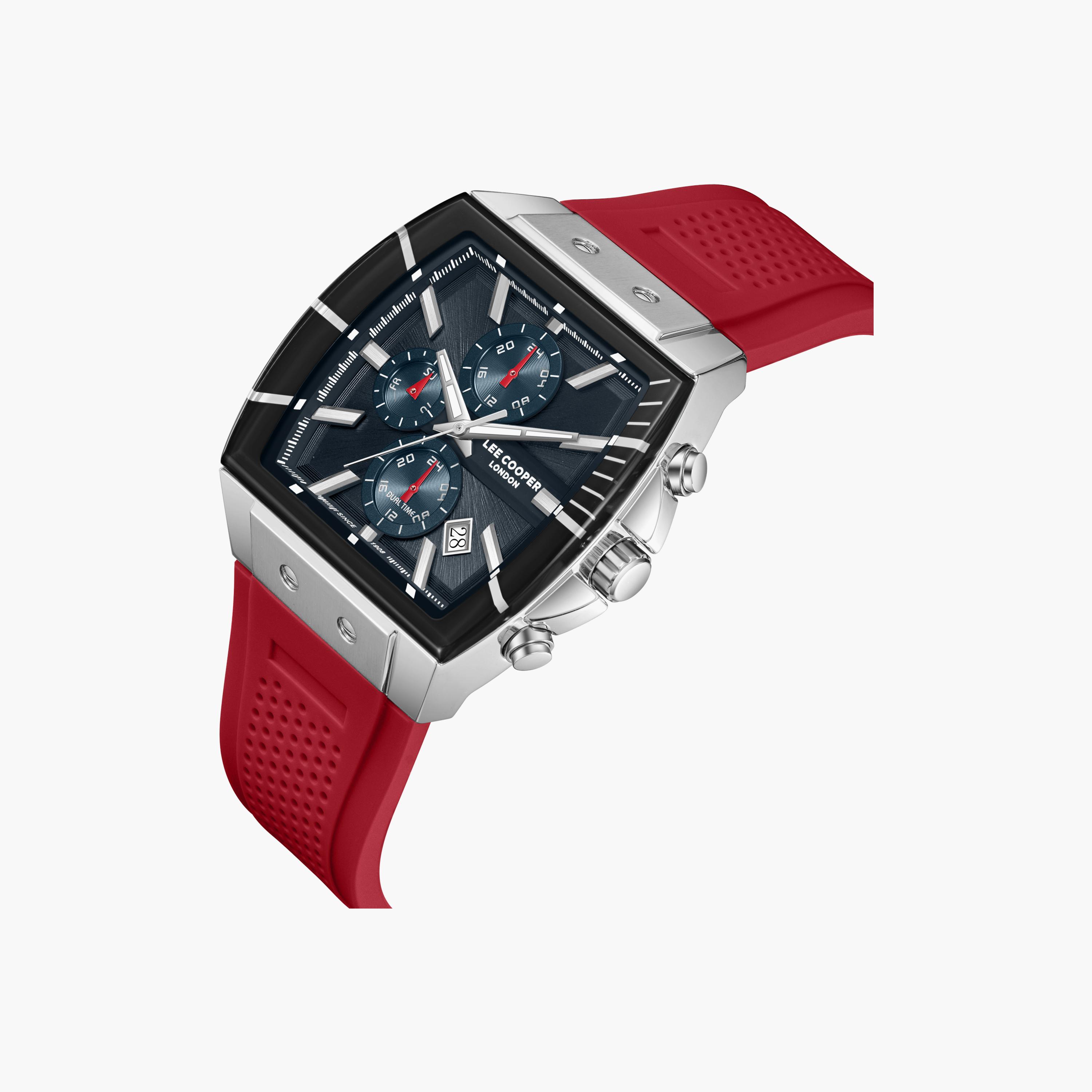 Lee Cooper Men's 50 MM Analog Dark Blue Dial Silicone Strap | LC08399-398-men-watchesandjewellery-watches-image-3