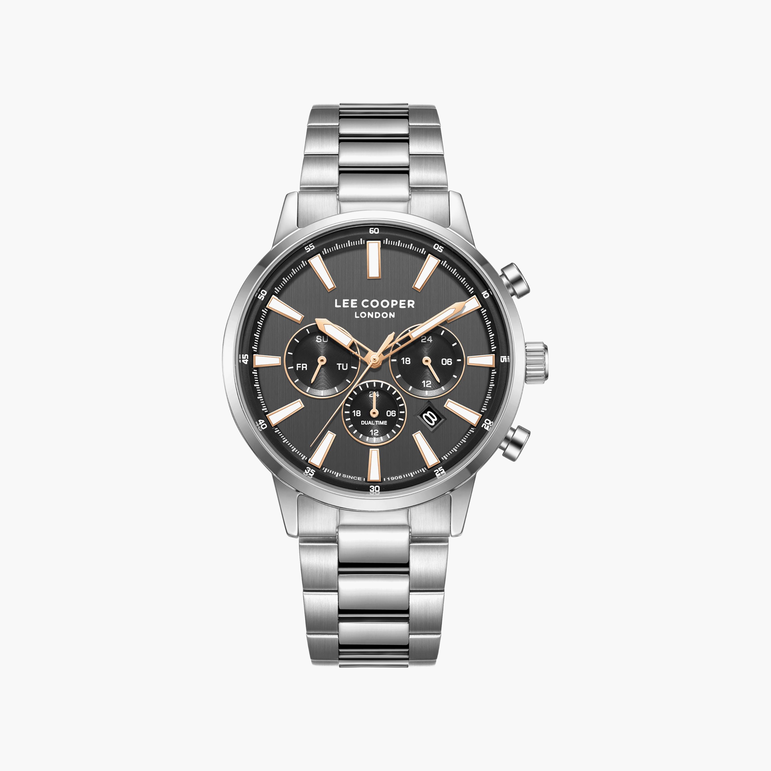 Lee Cooper Men's 21 MM Analog Grey Dial Metal Strap | LC08382-350-men-watchesandjewellery-watches-image-1
