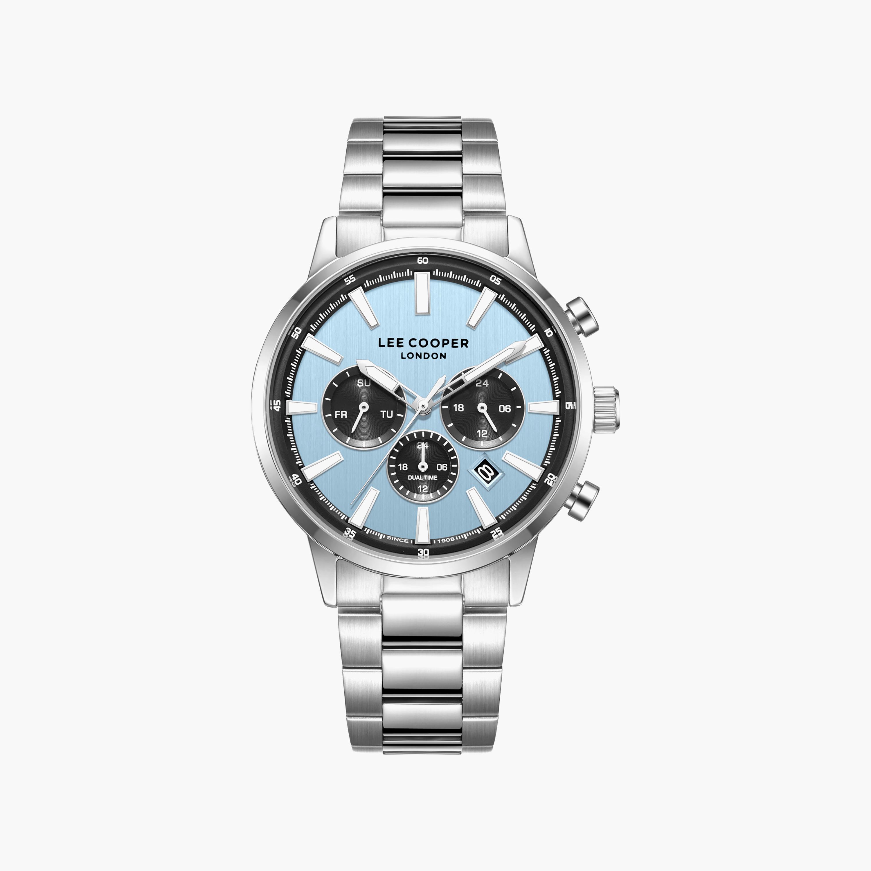 Lee Cooper Men's 21 MM Analog Blue Dial Metal Strap | LC08382-300-men-watchesandjewellery-watches-image-1