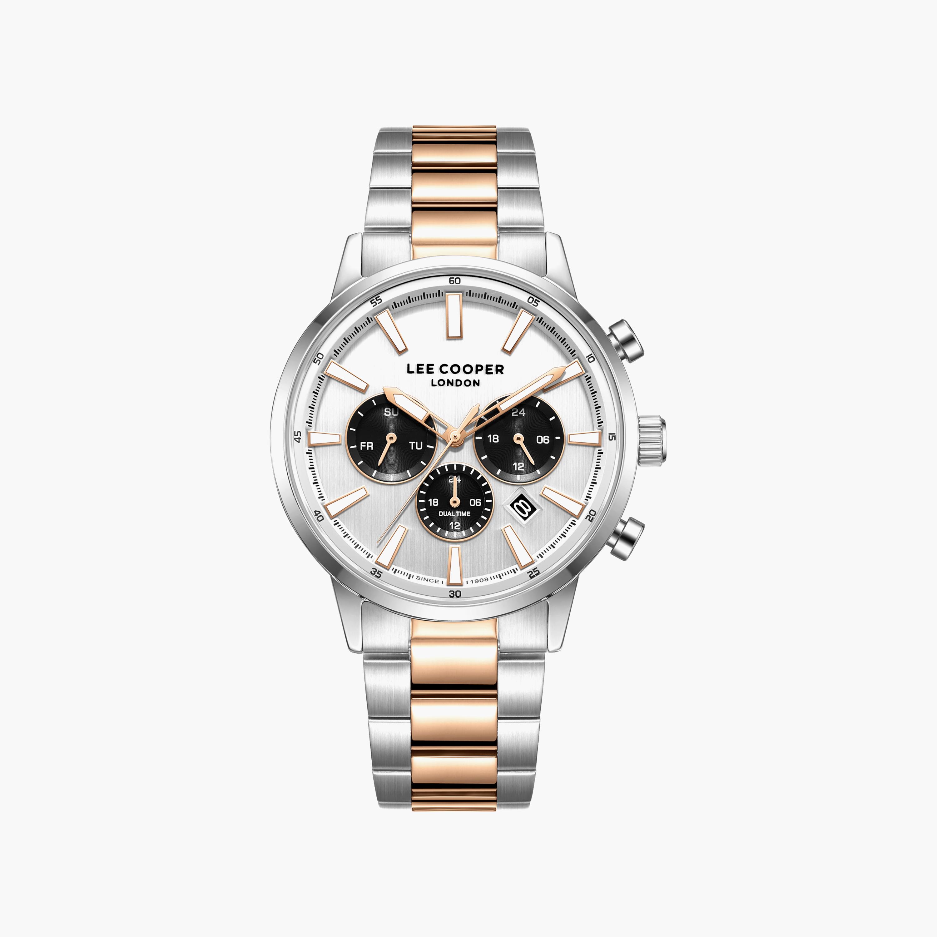 Lee Cooper Men's 21 MM Analog Silver Dial Metal Strap | LC08382-530-men-watchesandjewellery-watches-image-1