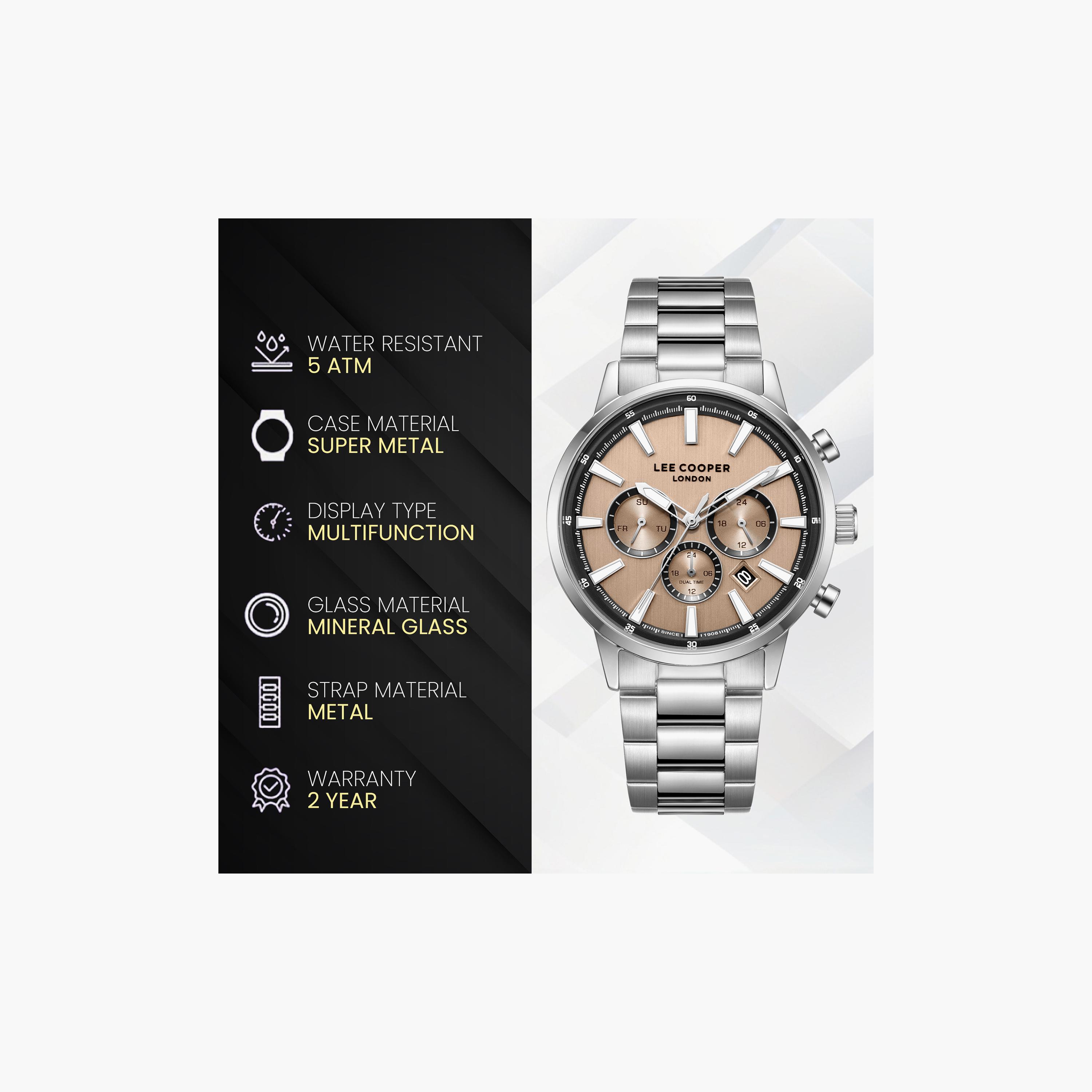 Lee Cooper Men's 21 MM Analog Rose Gold Dial Metal Strap | LC08382-301-men-watchesandjewellery-watches-image-9