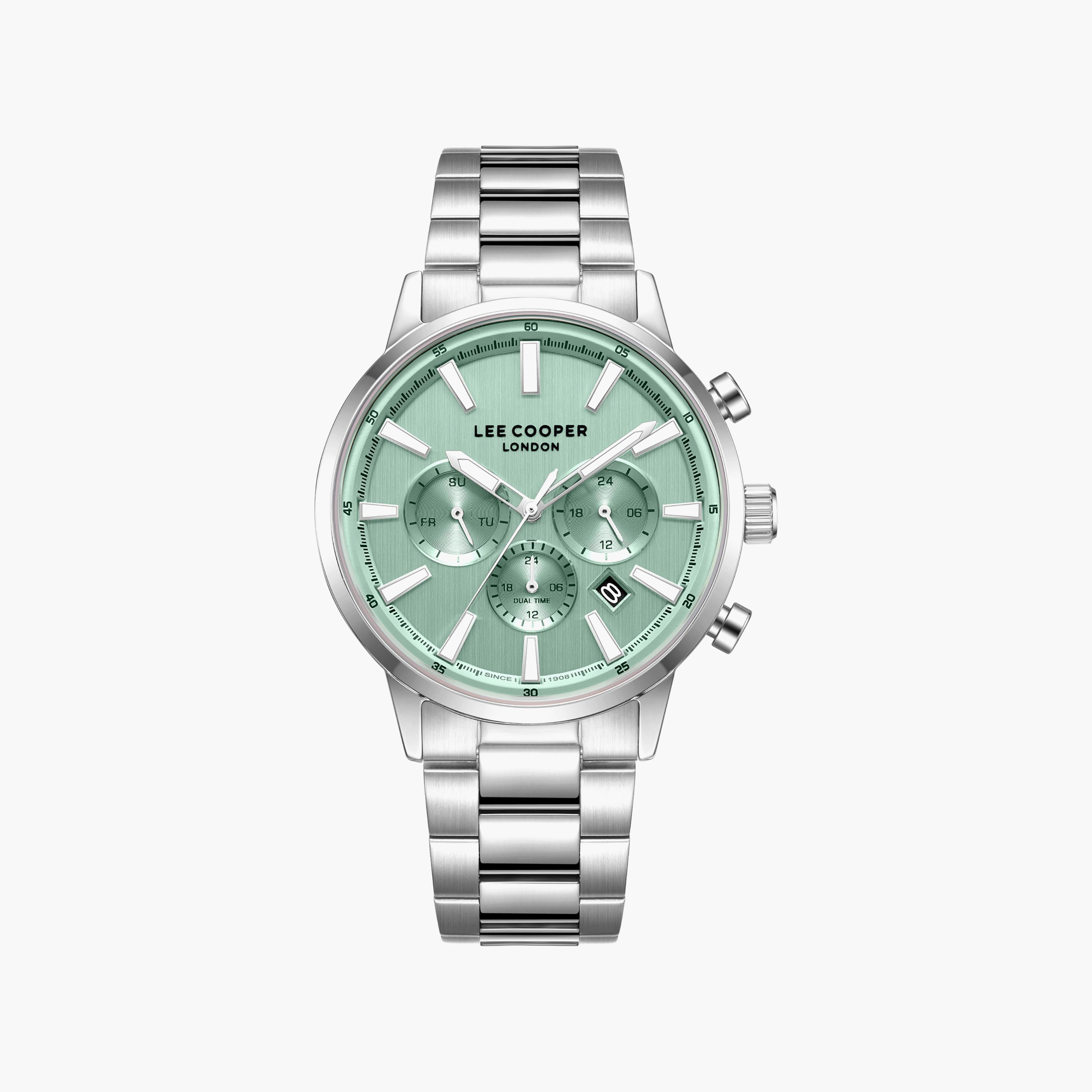 Lee Cooper Men's 21 MM Analog Green Dial Metal Strap | LC08382-370-men-watchesandjewellery-watches-image-1