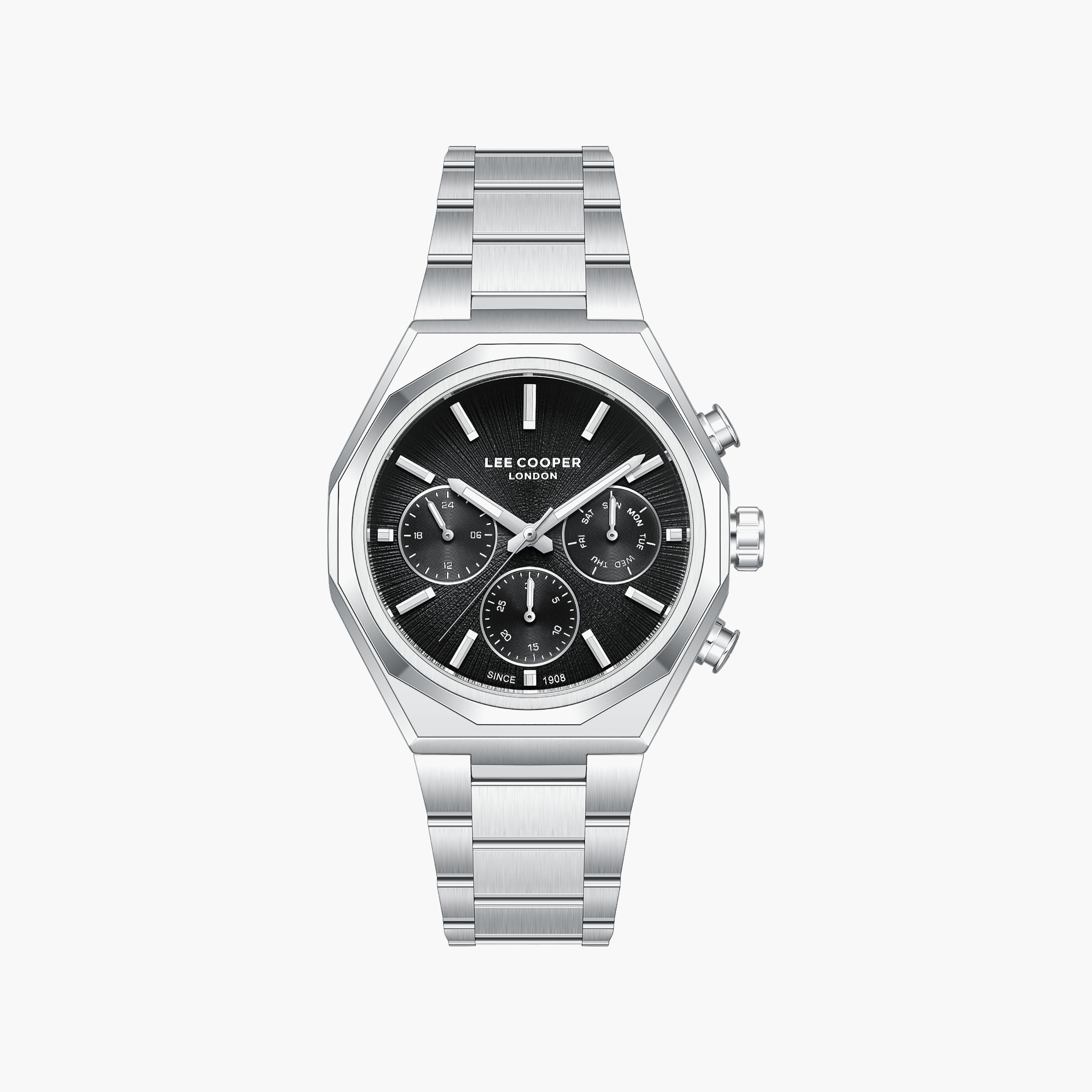 Lee Cooper Men's 39 MM Analog Grey Dial Metal Strap | LC08402-350-men-watchesandjewellery-watches-image-1