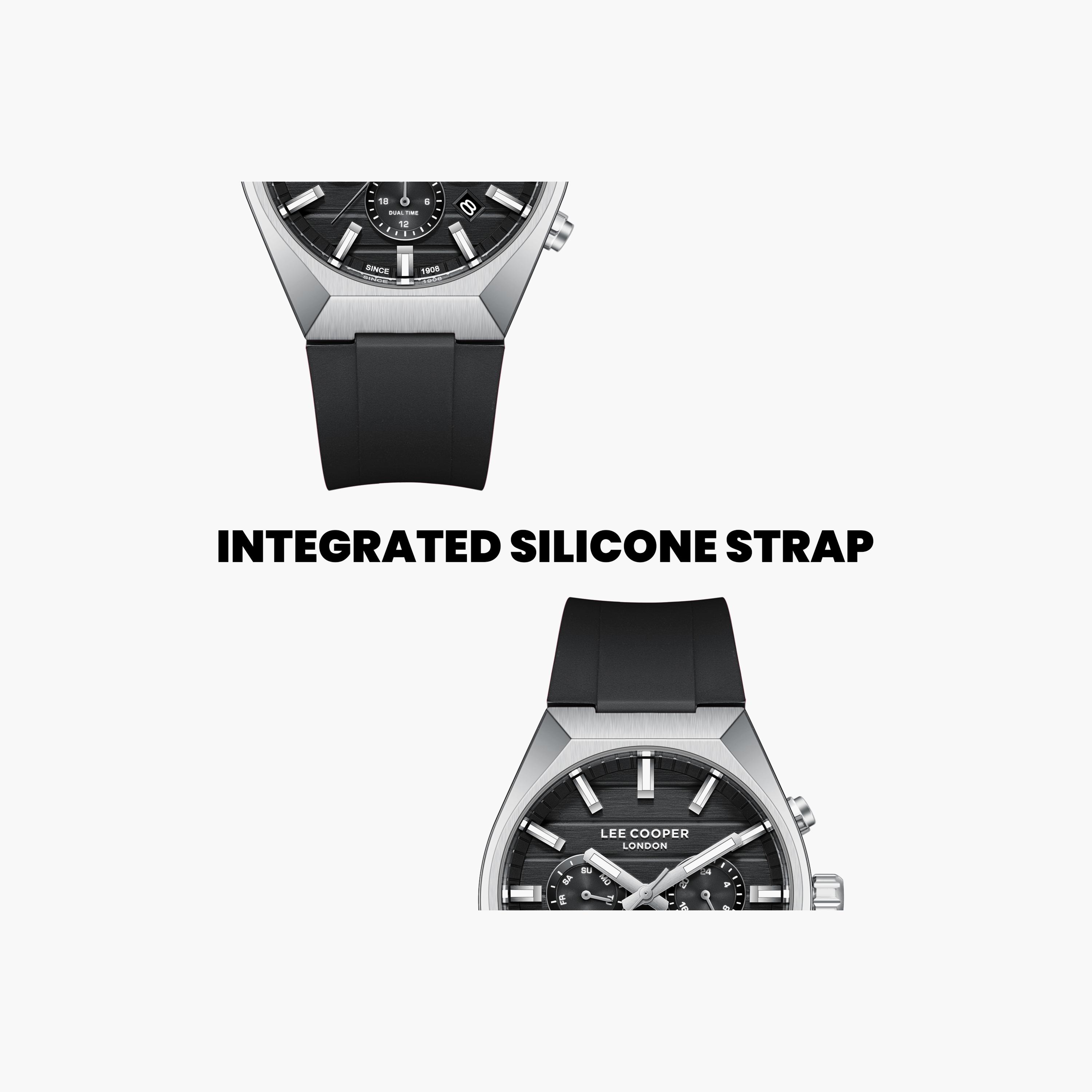 Lee Cooper Men's 41 MM Analog Black Dial Silicone Strap | LC08388-351-men-watchesandjewellery-watches-image-6