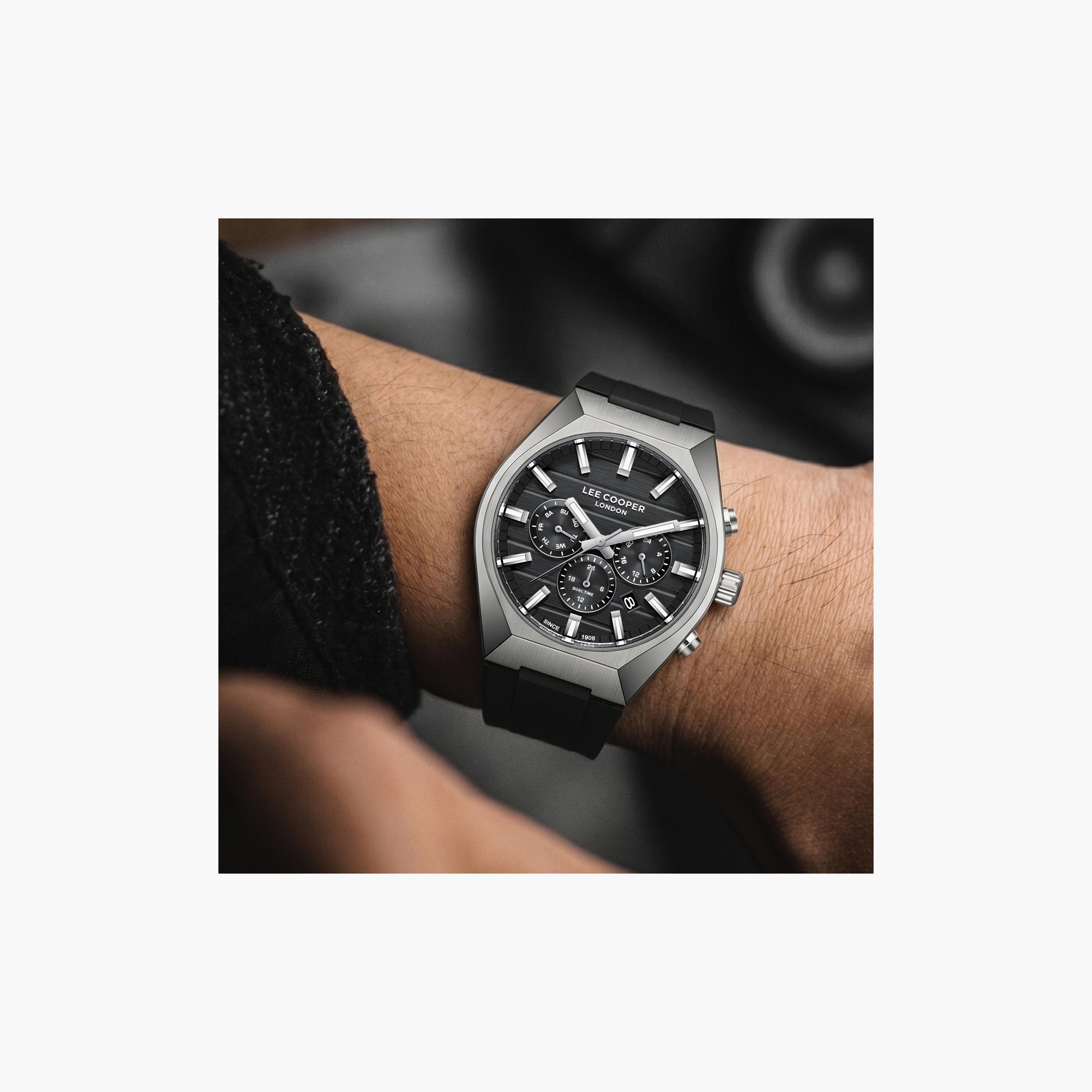Lee Cooper Men's 41 MM Analog Black Dial Silicone Strap | LC08388-351-men-watchesandjewellery-watches-image-7