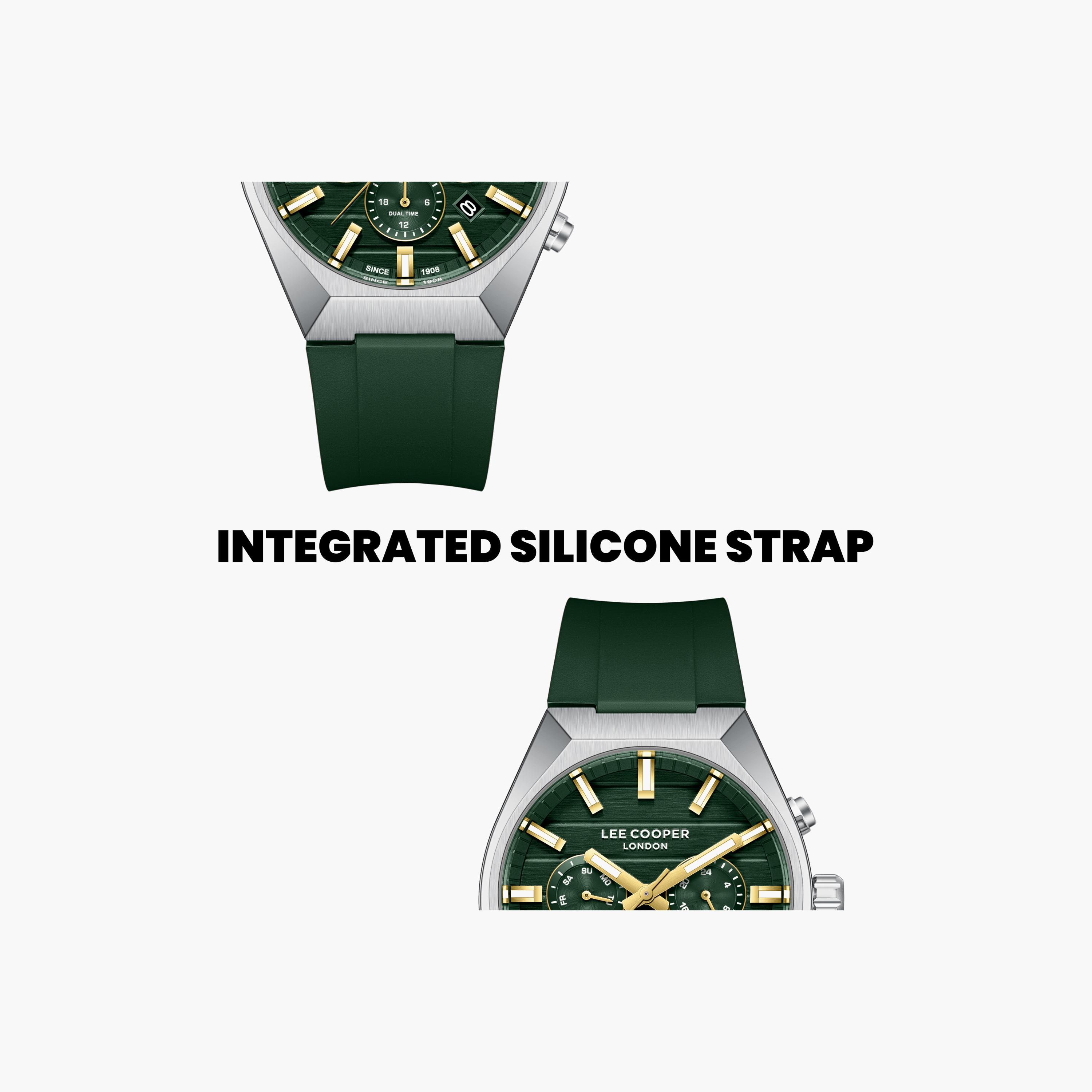 Lee Cooper Men's 41 MM Analog Green Dial Silicone Strap | LC08388-375-men-watchesandjewellery-watches-image-6