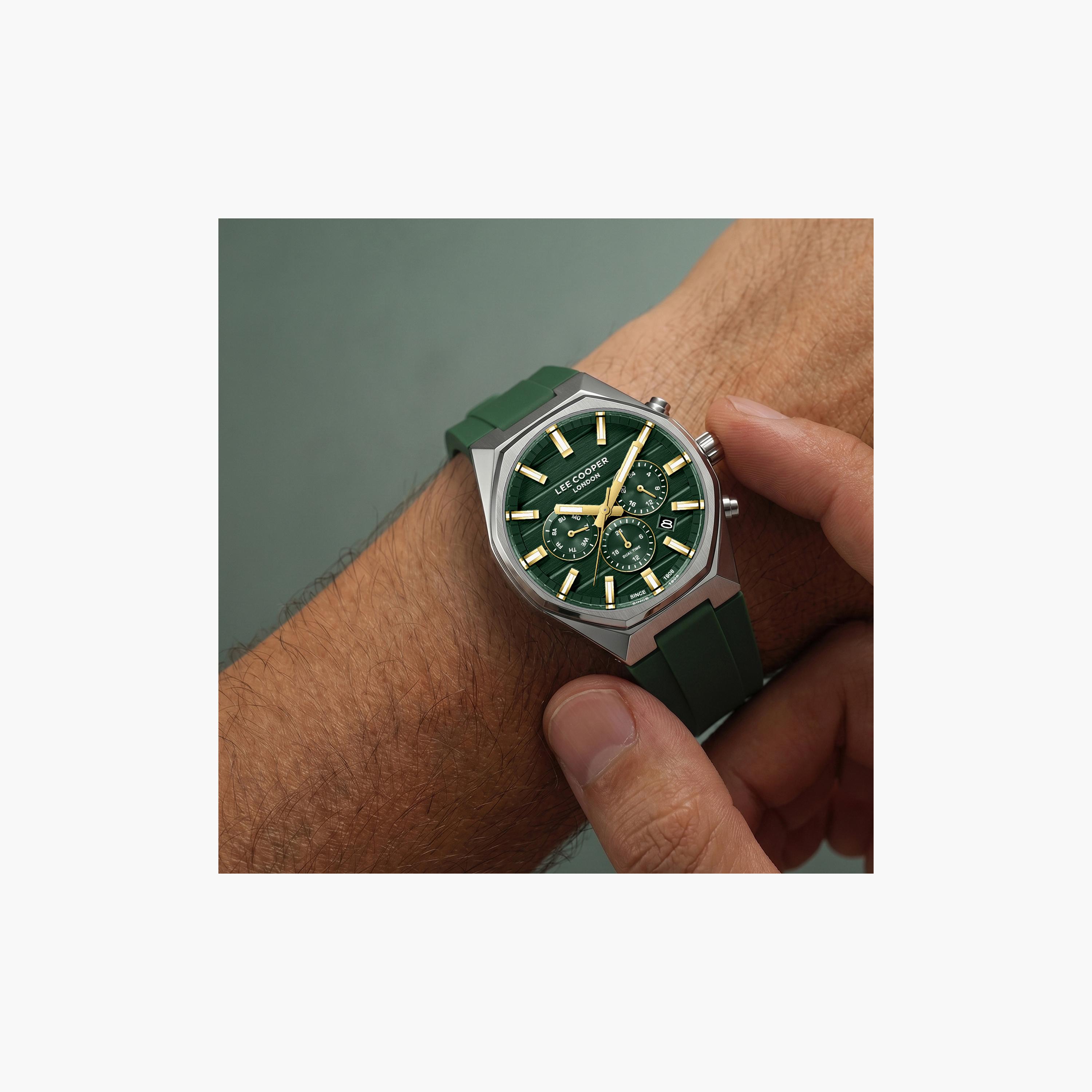Lee Cooper Men's 41 MM Analog Green Dial Silicone Strap | LC08388-375-men-watchesandjewellery-watches-image-7