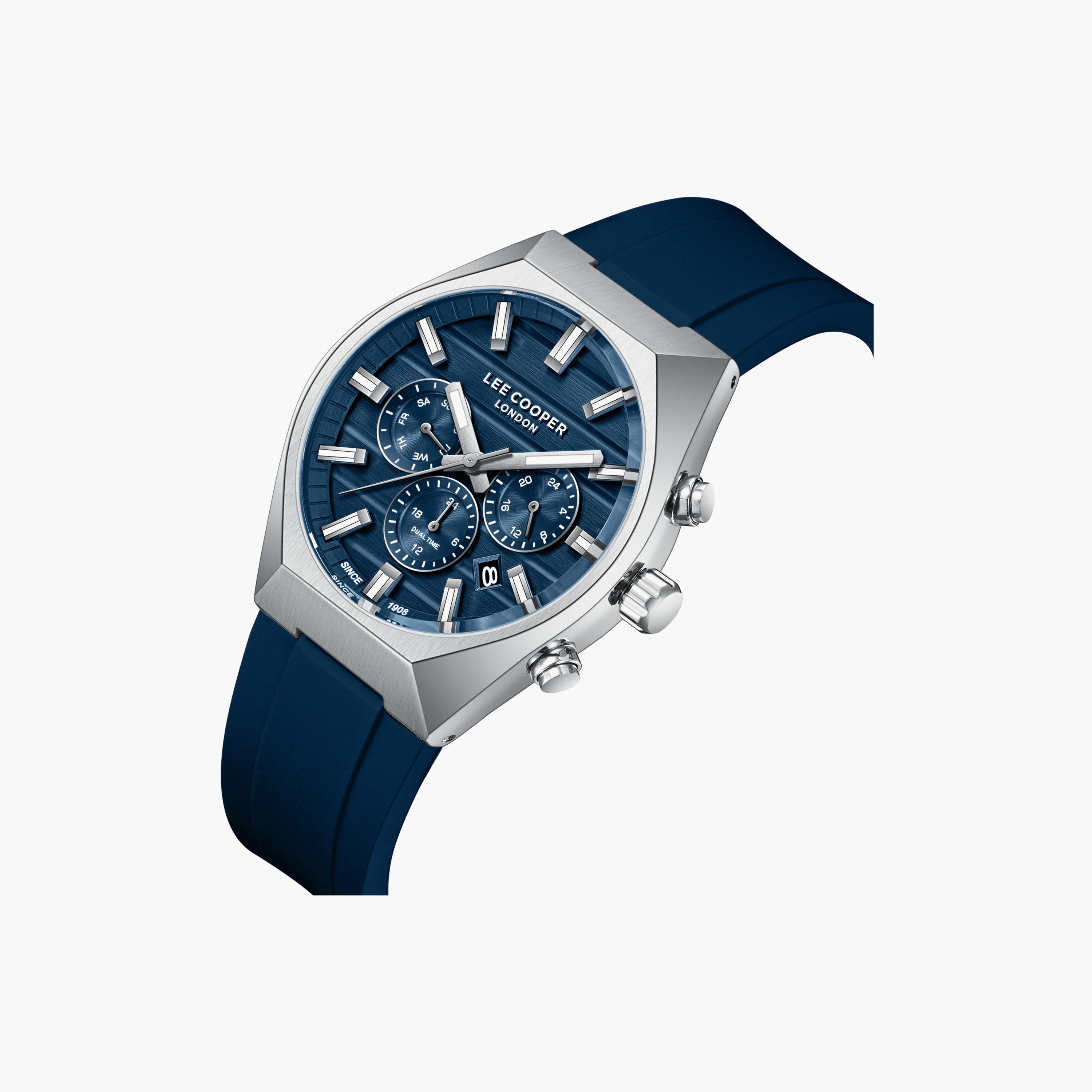 Lee Cooper Men's 41 MM Analog Dark Blue Dial Silicone Strap | LC08388-399-men-watchesandjewellery-watches-image-3