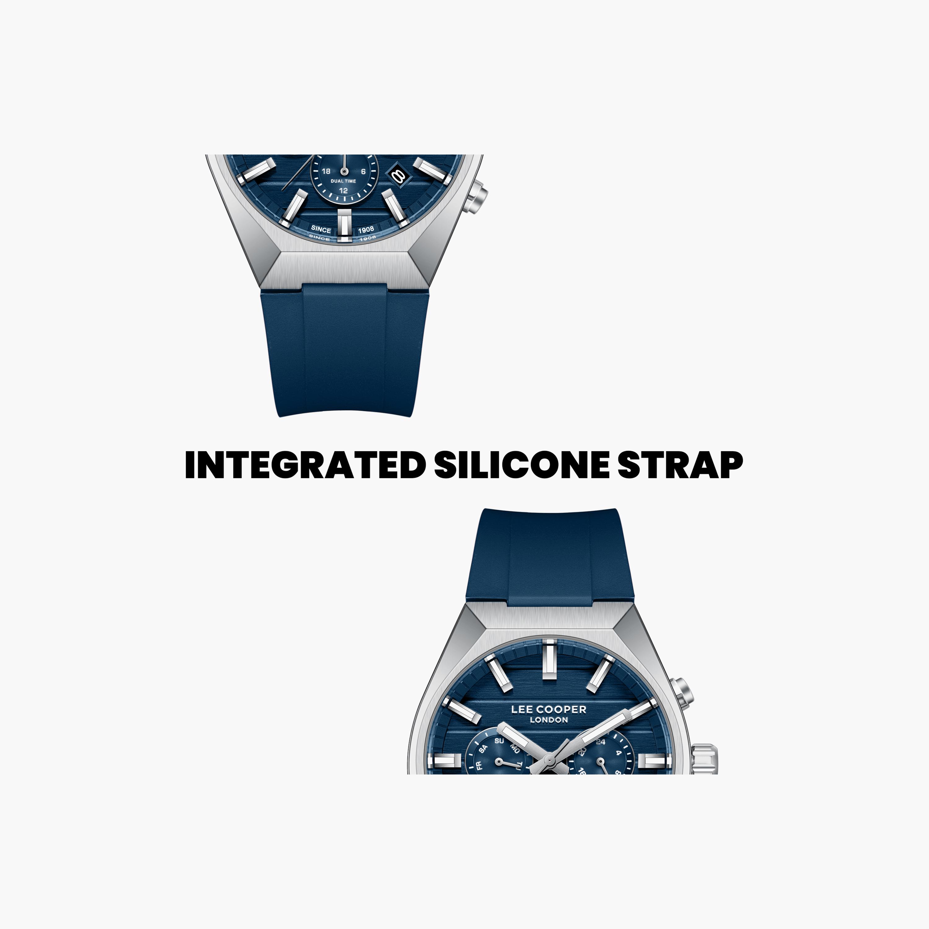 Lee Cooper Men's 41 MM Analog Dark Blue Dial Silicone Strap | LC08388-399-men-watchesandjewellery-watches-image-6