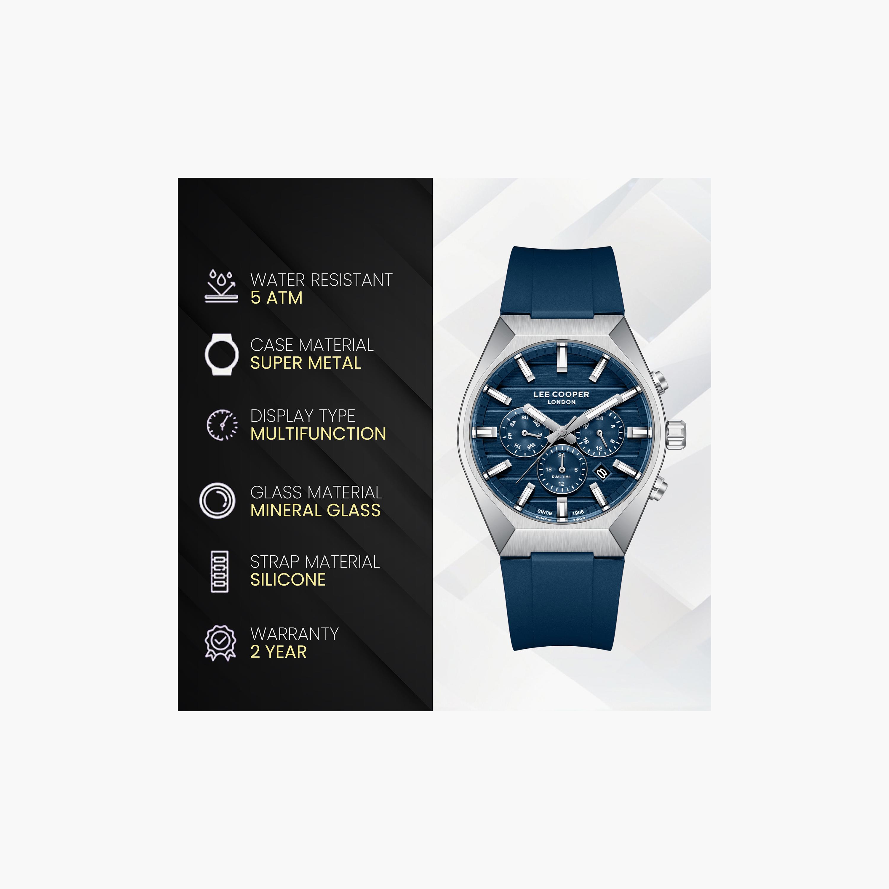 Lee Cooper Men's 41 MM Analog Dark Blue Dial Silicone Strap | LC08388-399-men-watchesandjewellery-watches-image-9